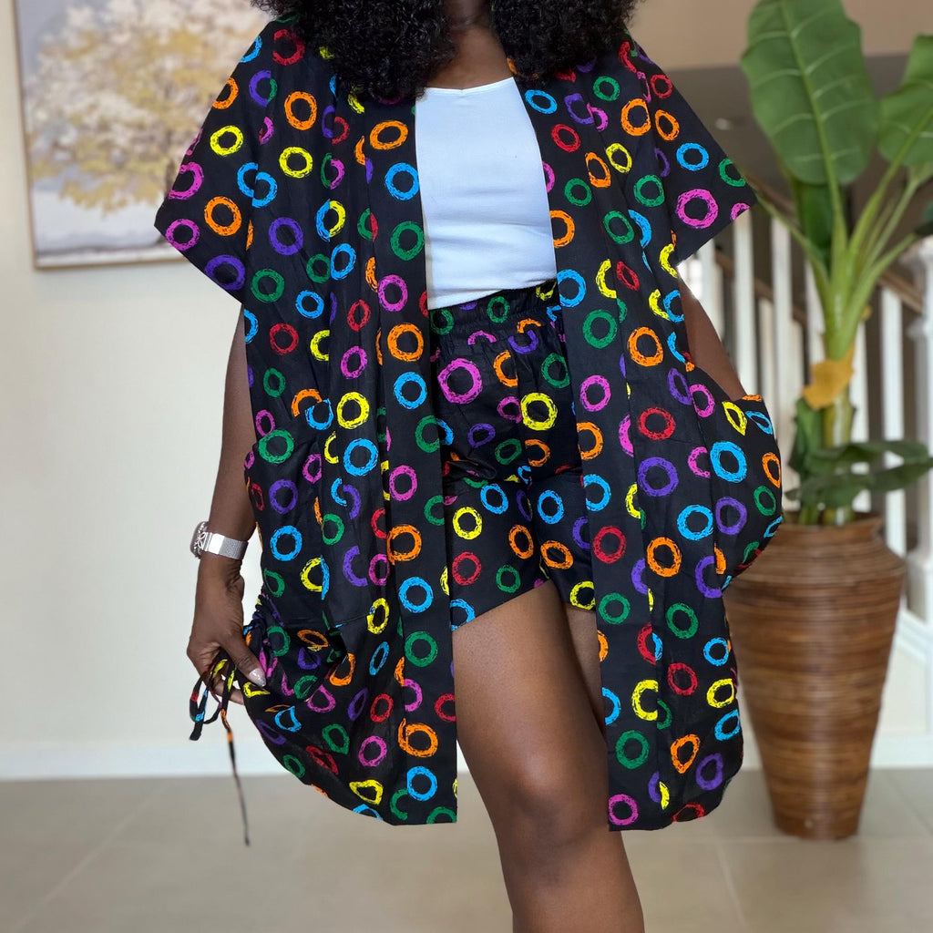 Ankara Kimono and Knicker Set: African Print Boho Lounge Outfit