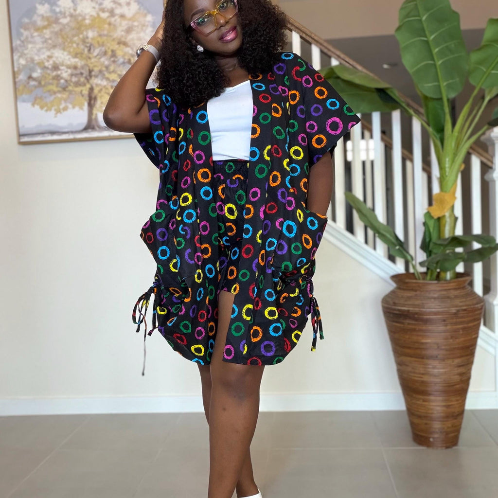 Ankara Kimono and Knicker Set: African Print Boho Lounge Outfit