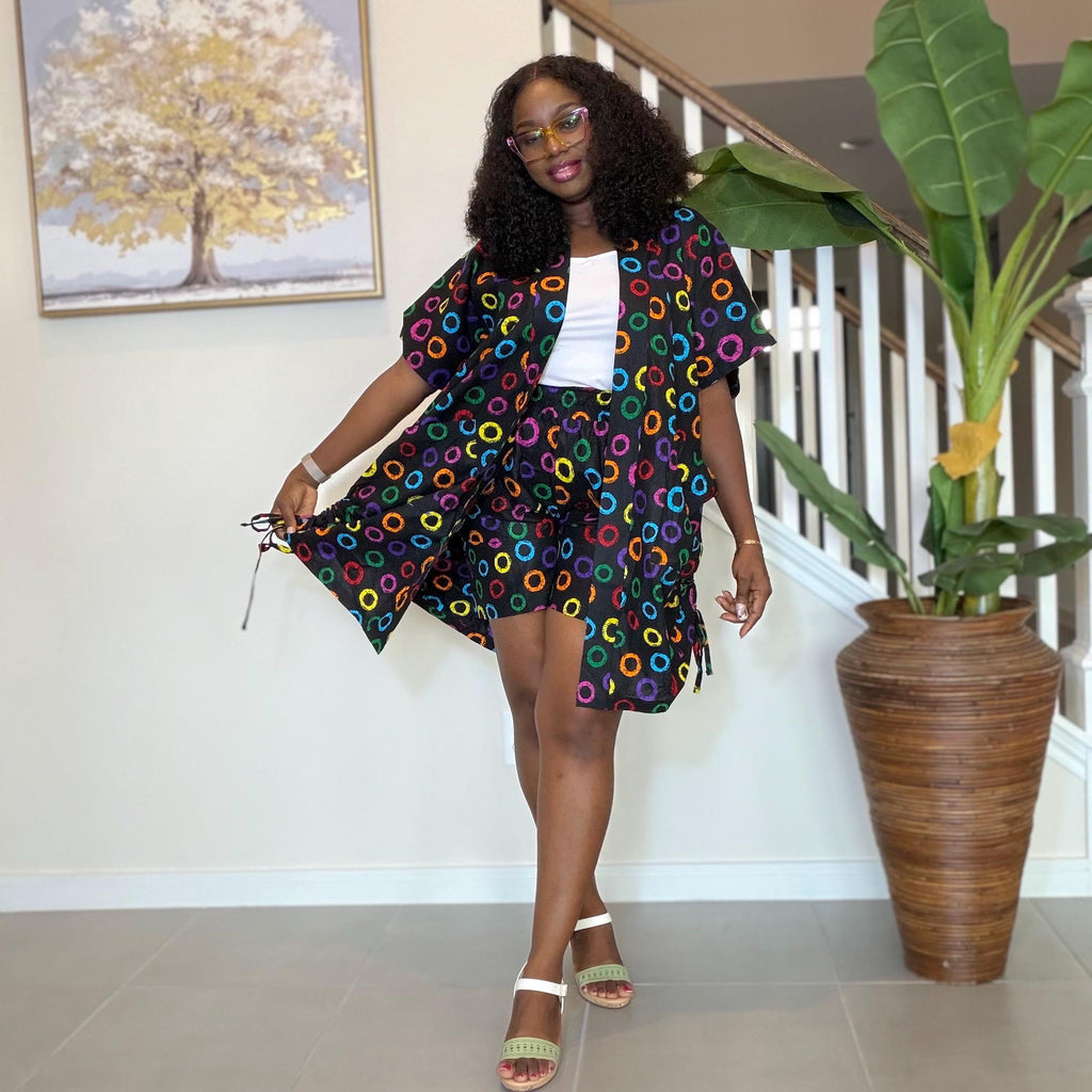 Ankara Kimono and Knicker Set: African Print Boho Lounge Outfit