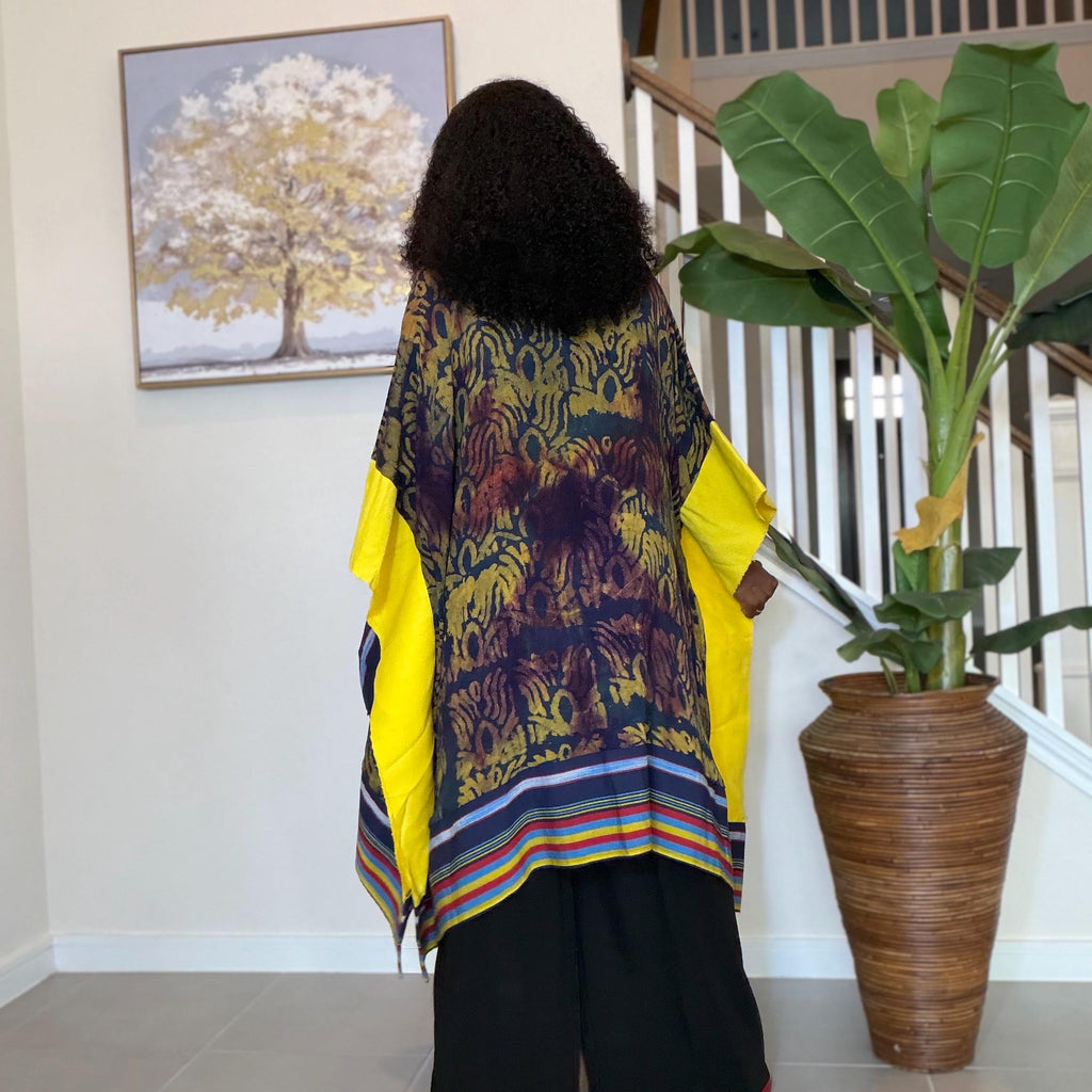 African Adire and Aso Oke Kimono | African jackets for women, African Kimono | African fashion | Handmade African Print Robe | Boho Nigerian