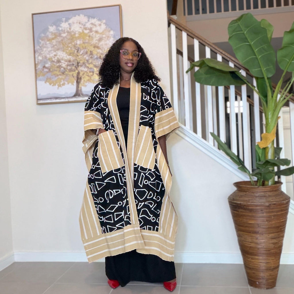 African Ankara and Aso Oke Kimono