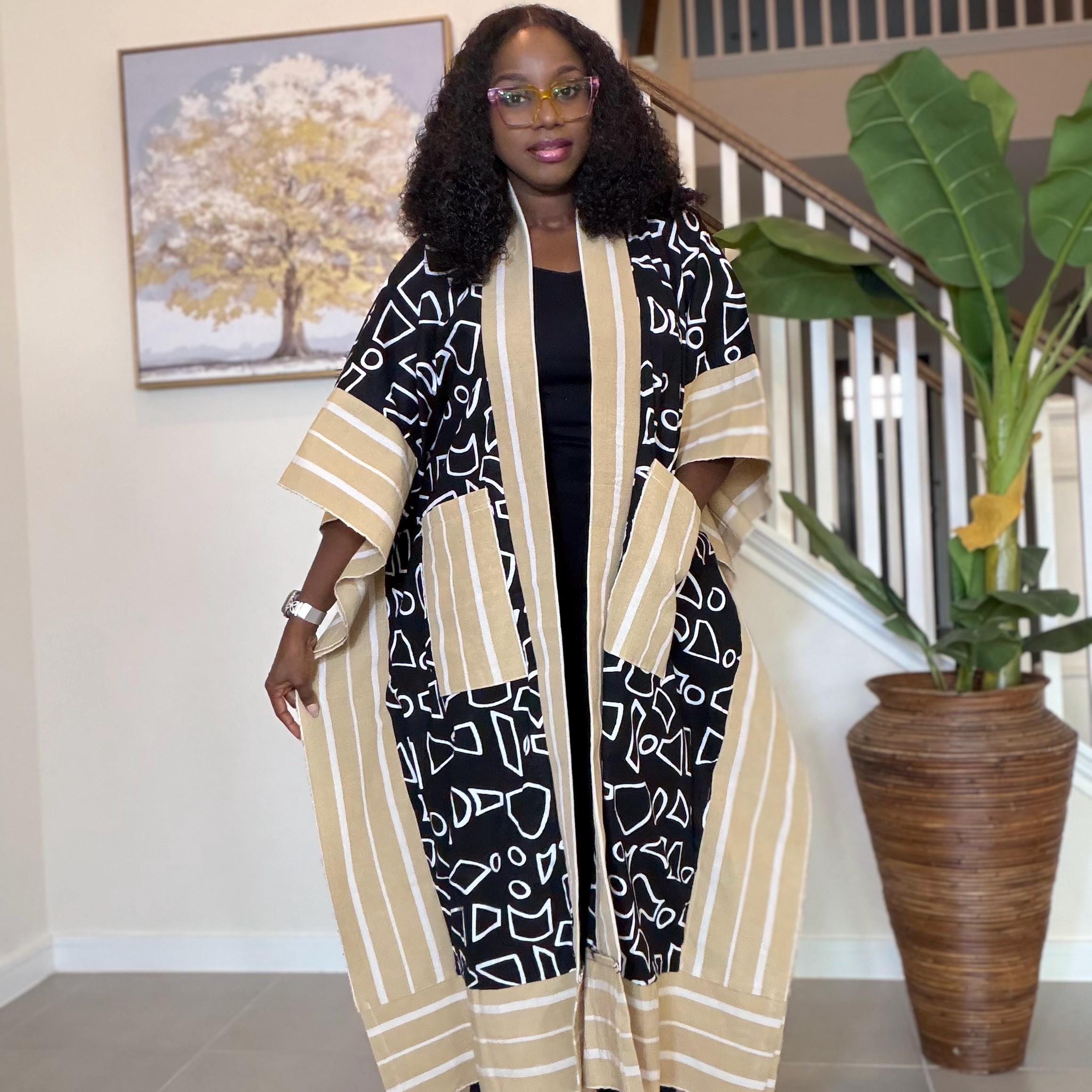 African Ankara and Aso Oke Kimono