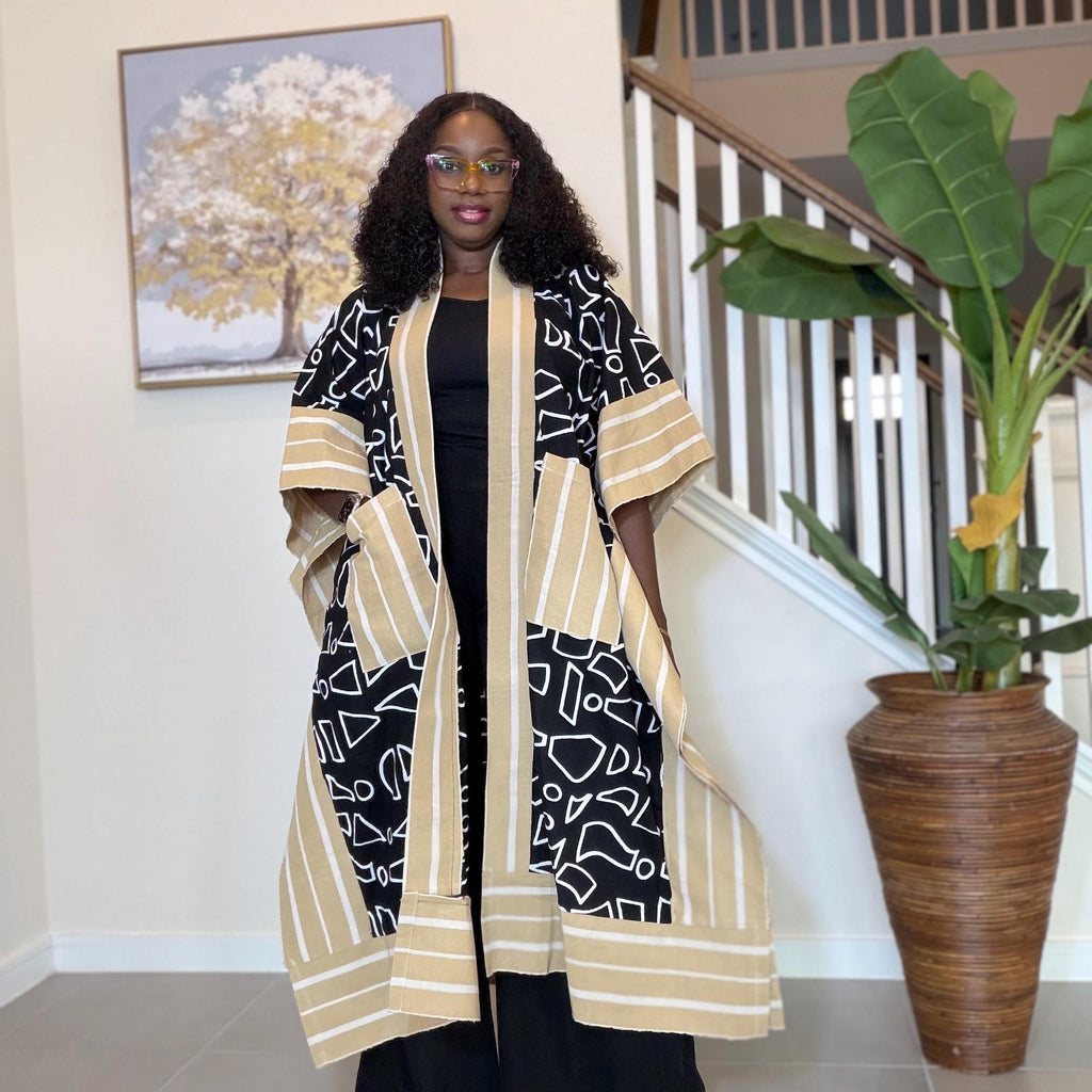 African Ankara and Aso Oke Kimono