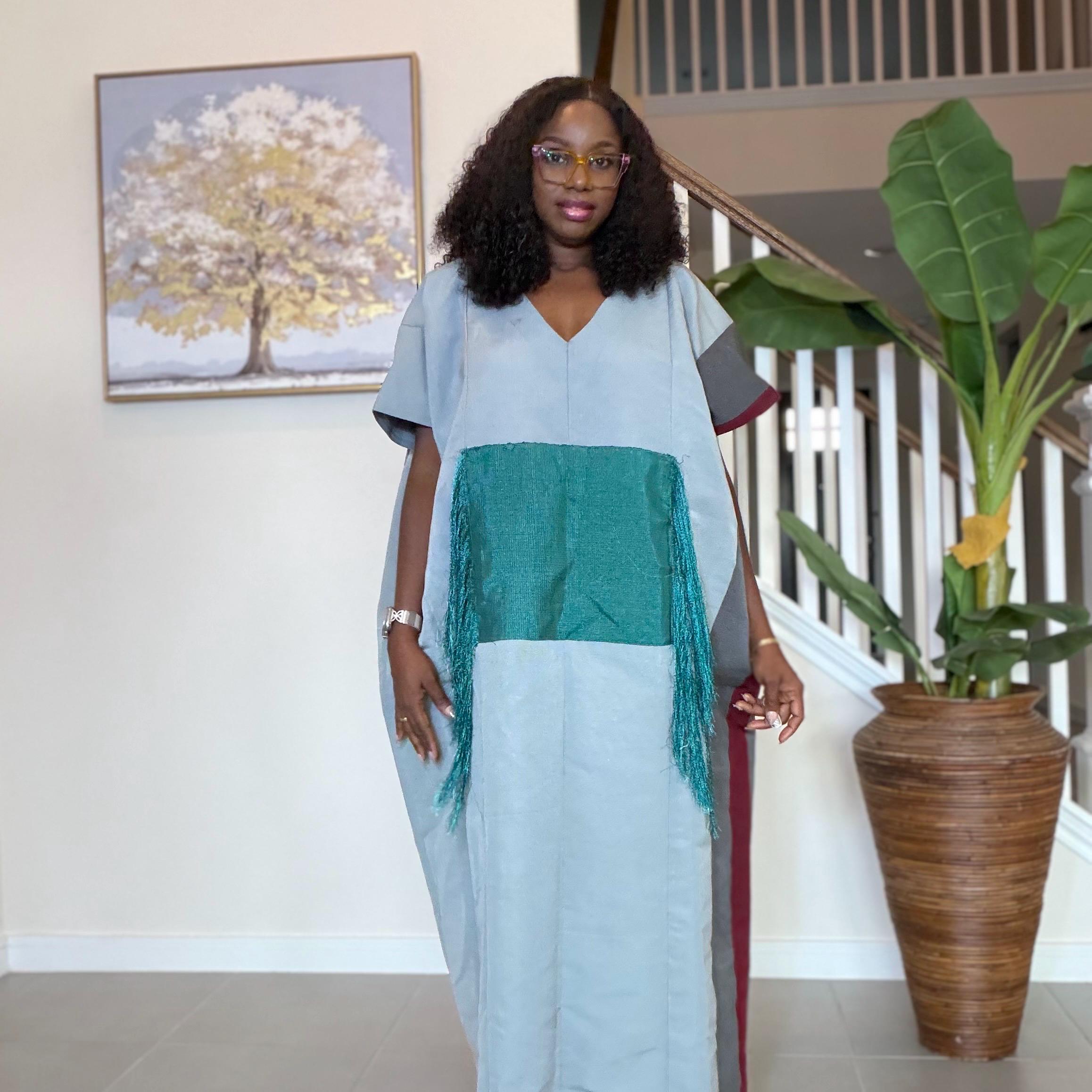 Handmade Aso Oke Kaftan Maxi Dress – Nigerian Fringe Gown