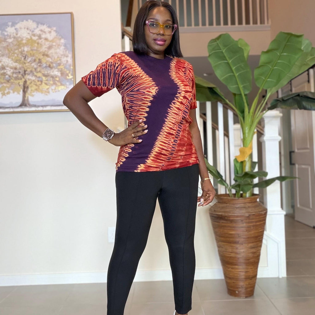 Adire Tie-Dye T-Shirt: Hand-Dyed African Print Unisex Tee