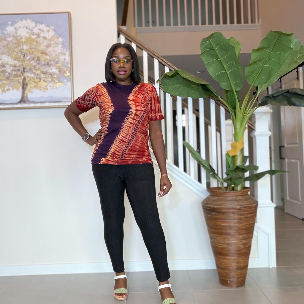 Adire Tie-Dye T-Shirt: Hand-Dyed African Print Unisex Tee