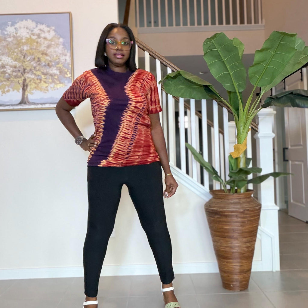 Adire Tie-Dye T-Shirt: Hand-Dyed African Print Unisex Tee