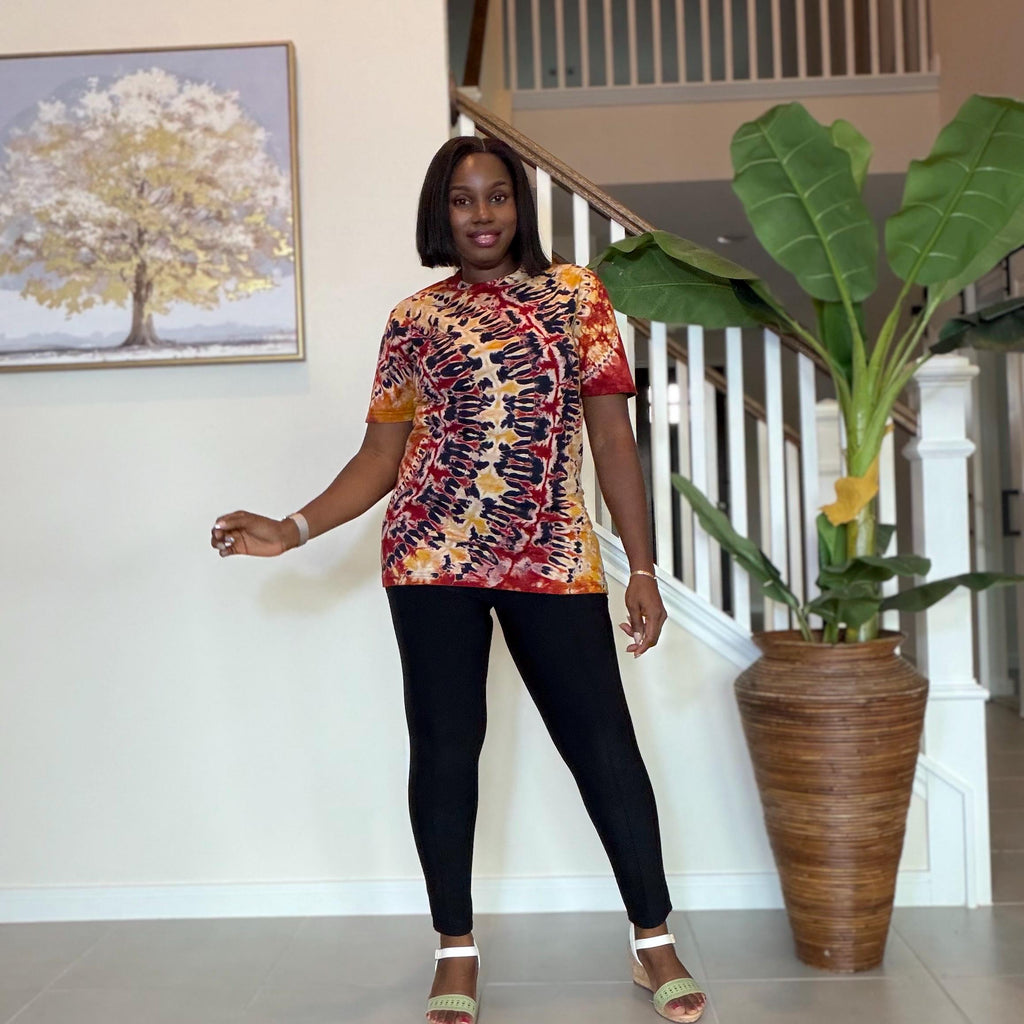 Adire Tie-Dye T-Shirt: Hand-Dyed African Print Unisex Tee