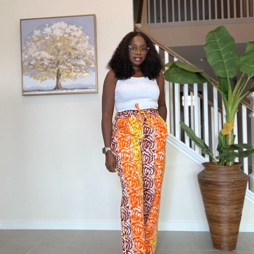 Ankara Wide Leg Pants, African Print Cotton Trousers, Boho Chic