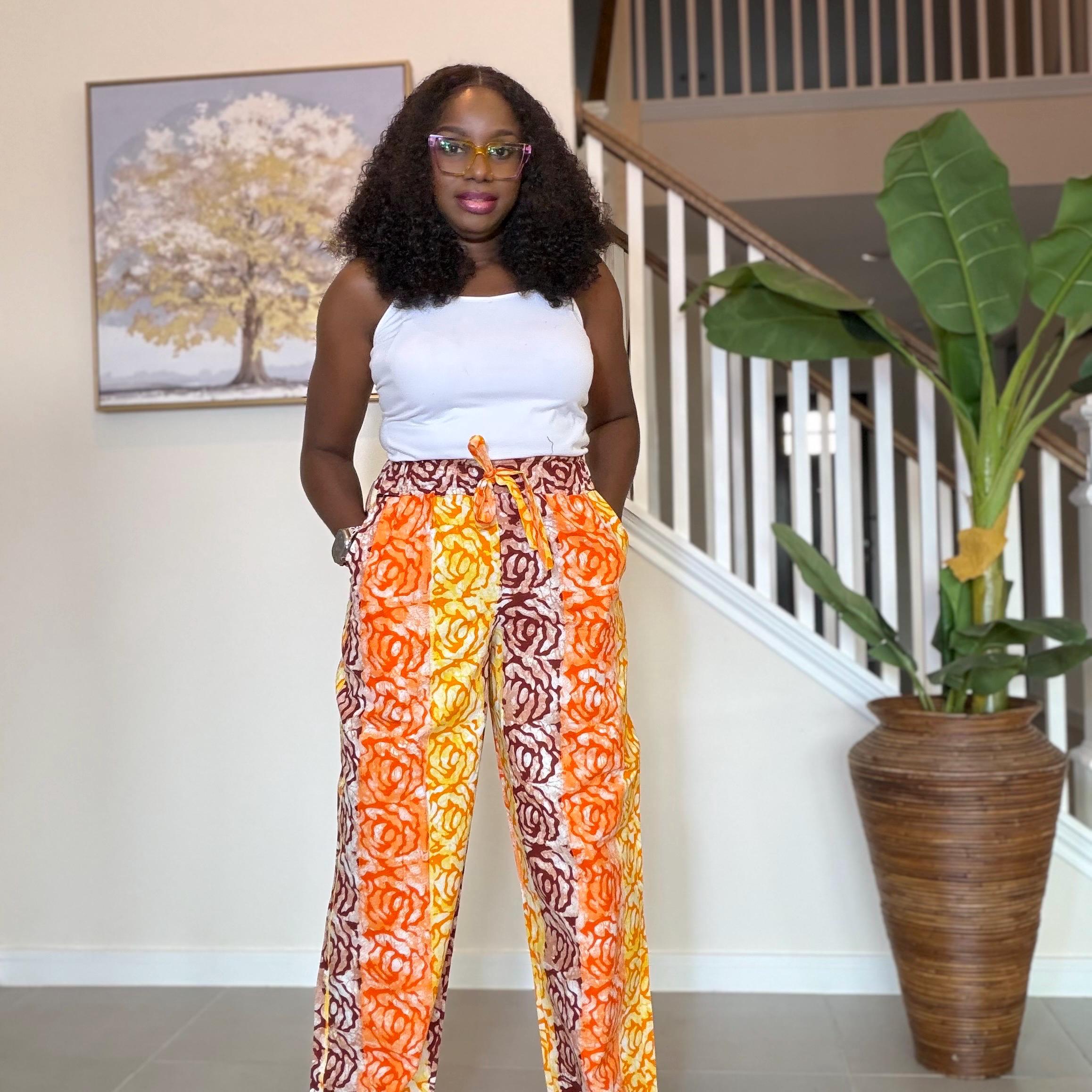 Ankara Wide Leg Pants, African Print Cotton Trousers, Boho Chic