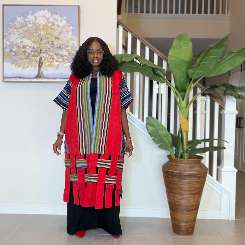 Aso Oke Kimono Jacket for Women | African Kimono Coat | Traditional Nigerian Handwoven Fabric | Elegant African Clothing | Boho Style