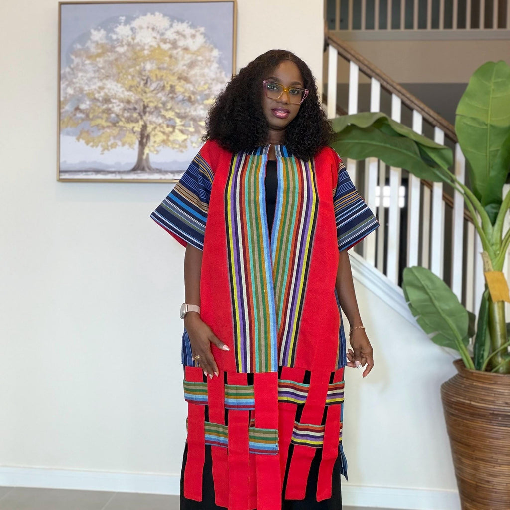 Aso Oke Kimono Jacket for Women | African Kimono Coat | Traditional Nigerian Handwoven Fabric | Elegant African Clothing | Boho Style