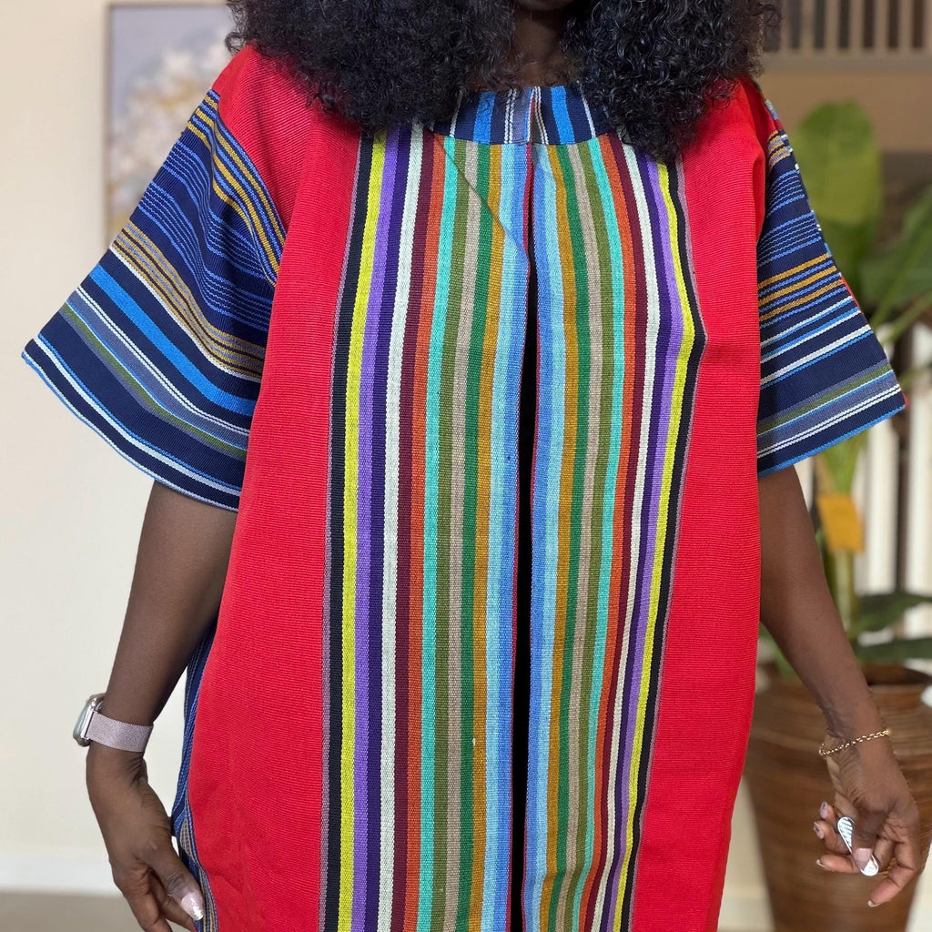 Aso Oke Kimono Jacket for Women | African Kimono Coat | Traditional Nigerian Handwoven Fabric | Elegant African Clothing | Boho Style