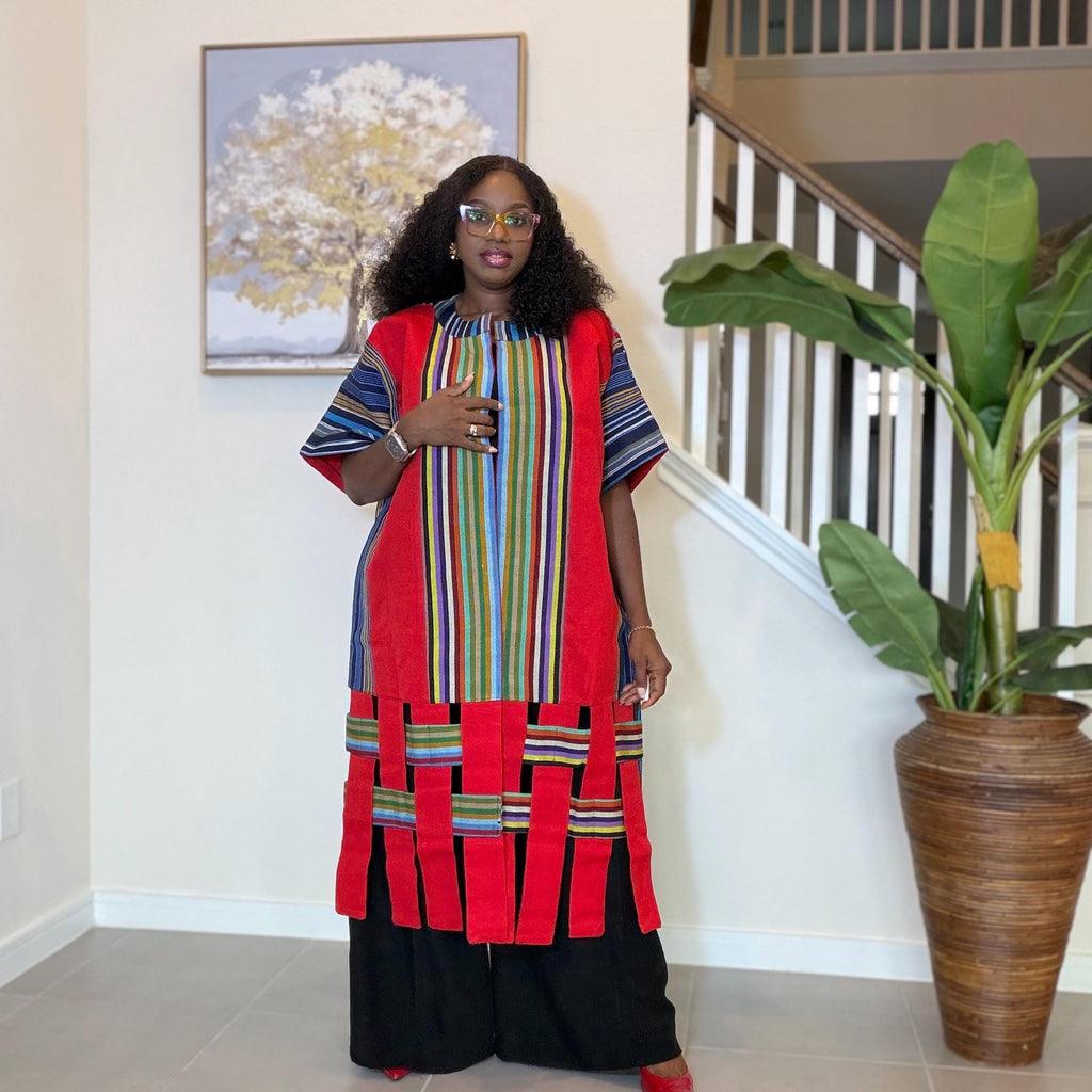 Aso Oke Kimono Jacket for Women | African Kimono Coat | Traditional Nigerian Handwoven Fabric | Elegant African Clothing | Boho Style