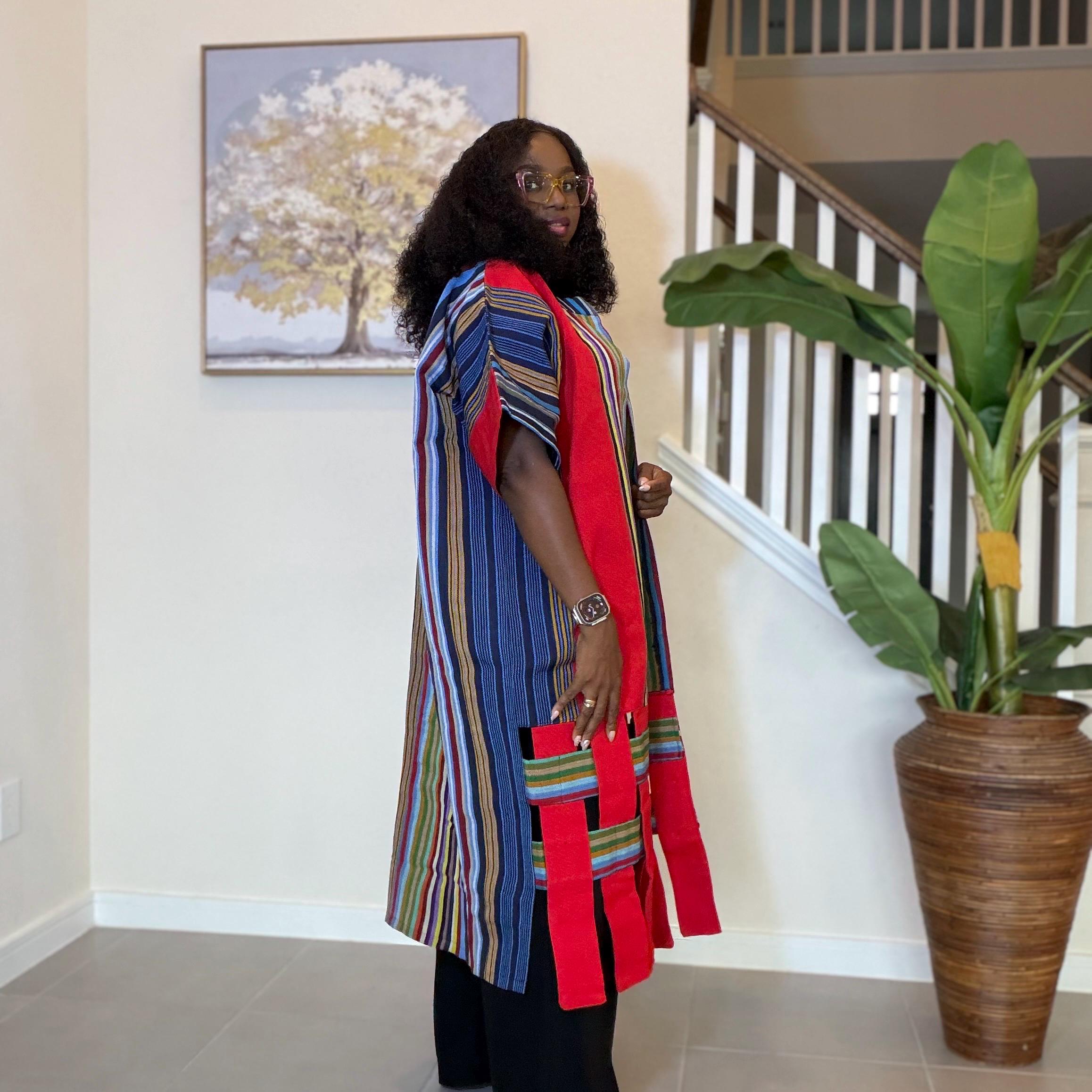 Aso Oke Kimono Jacket for Women | African Kimono Coat | Traditional Nigerian Handwoven Fabric | Elegant African Clothing | Boho Style