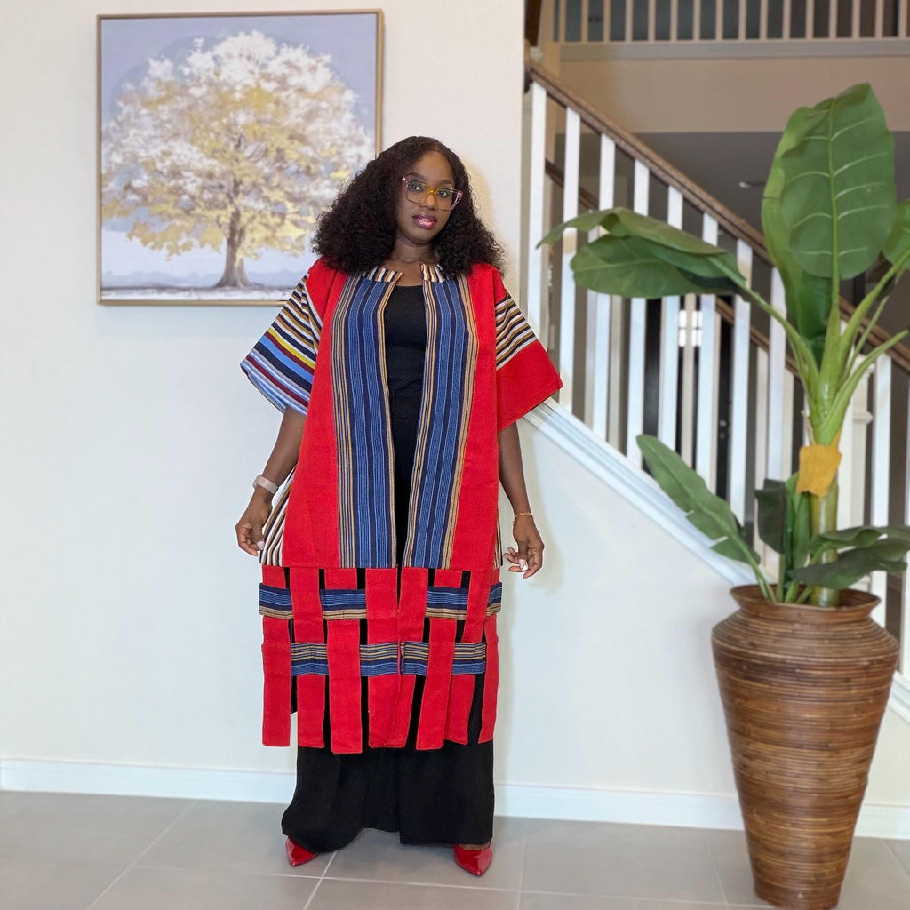 Handwoven Aso Oke Kimono Jacket | Nigerian Yoruba Fabric, Boho Coat