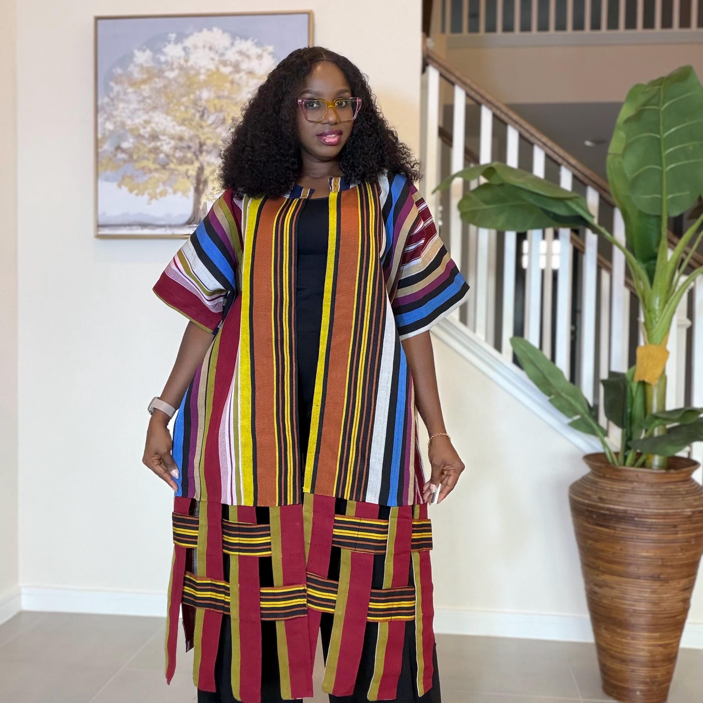 Handwoven Aso Oke Kimono Jacket | Nigerian Yoruba Fabric, Boho Coat