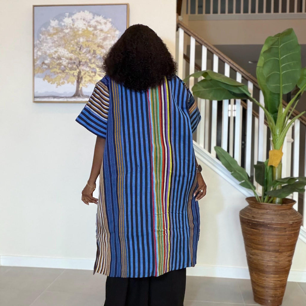 Handwoven Aso Oke Kimono Jacket | Nigerian Yoruba Fabric, Boho Style