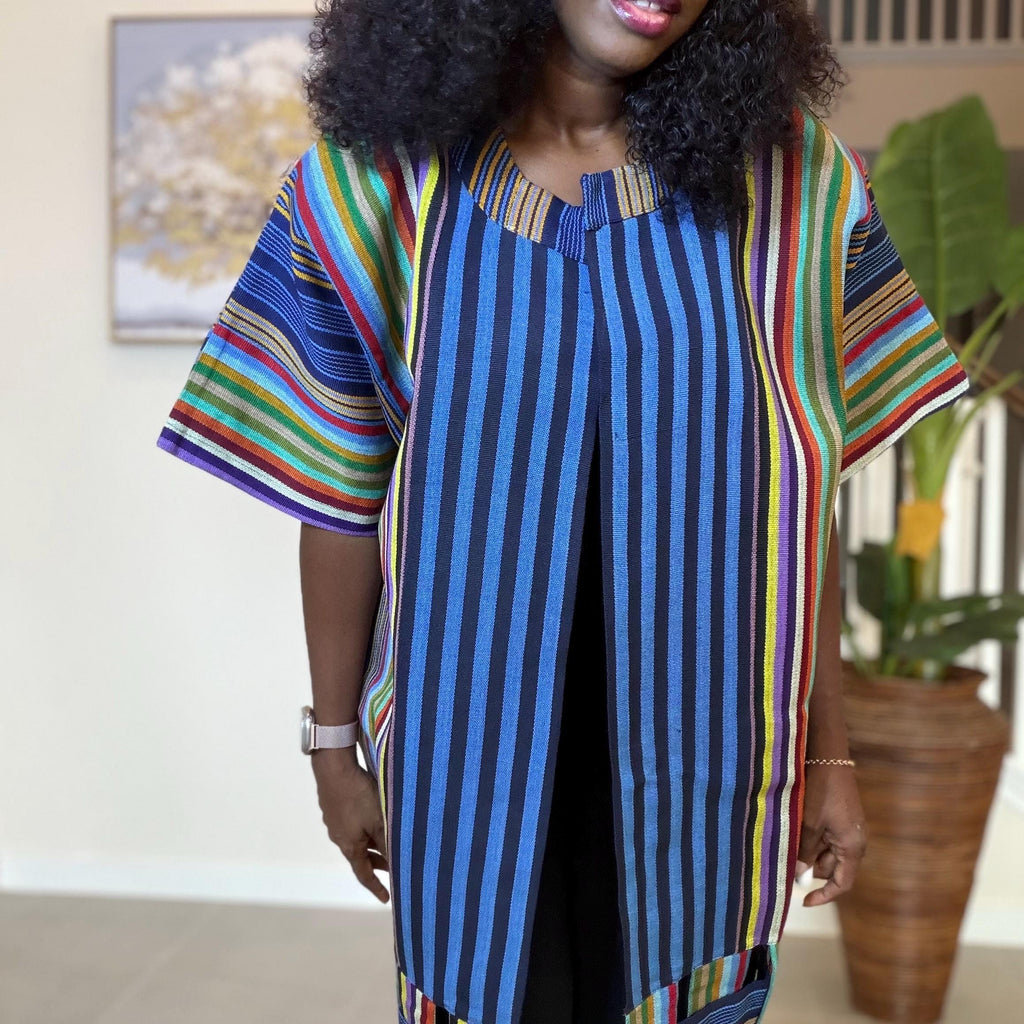 Handwoven Aso Oke Kimono Jacket | Nigerian Yoruba Fabric, Boho Style