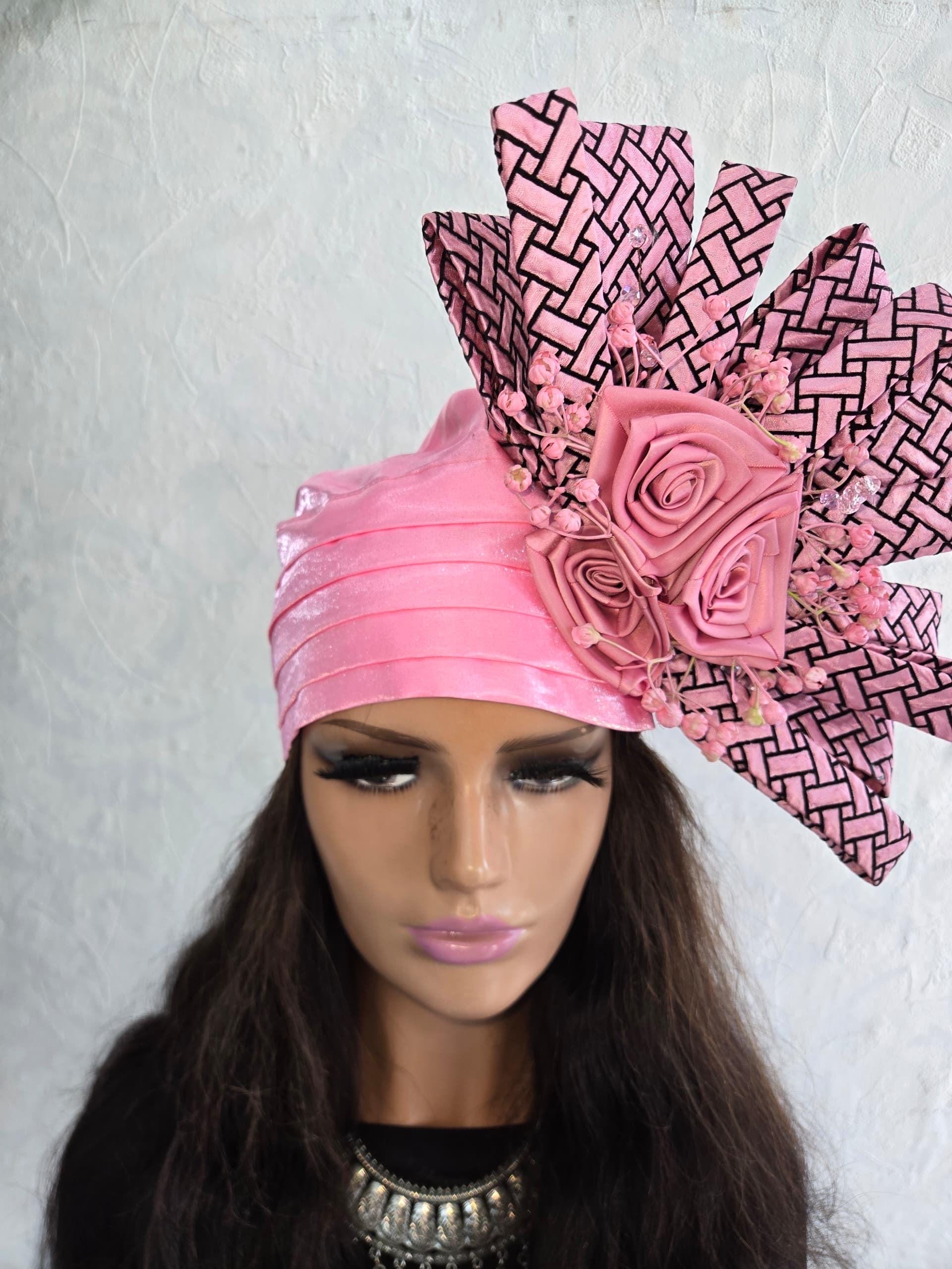 African Headwrap | Elegant Gele Style Head Tie for Weddings & Special Events