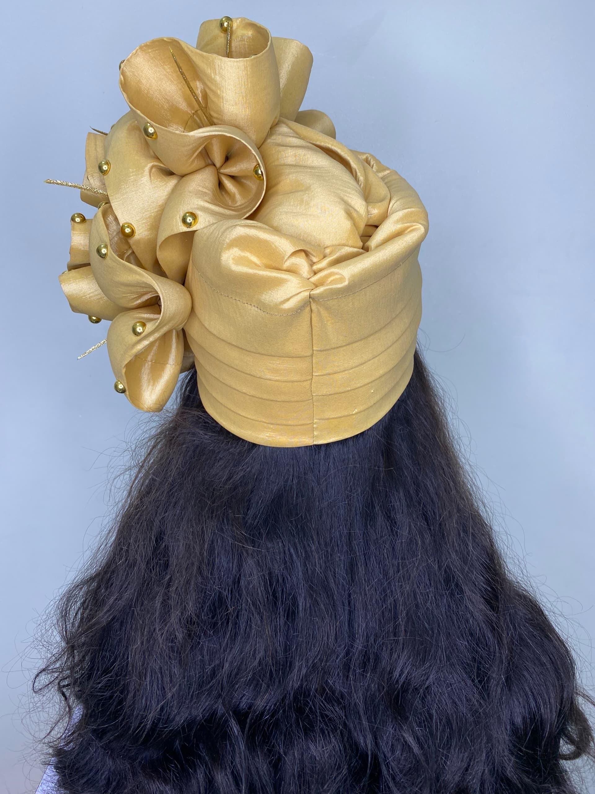 African Headwrap | Elegant Gele Style Head Tie for Weddings & Special Events