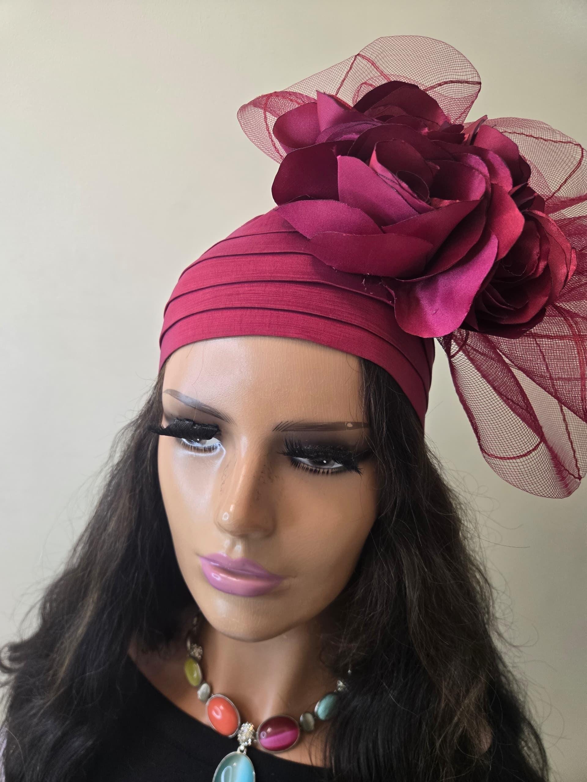 African Headwrap | Elegant Gele Style Head Tie for Weddings & Special Events