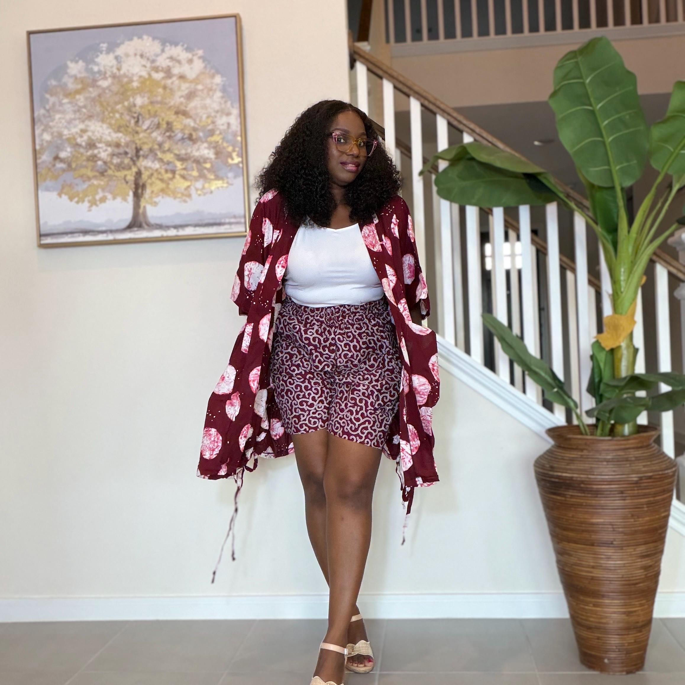 Ankara Kimono and Knicker Set: African Print 2-Piece Boho Outfit