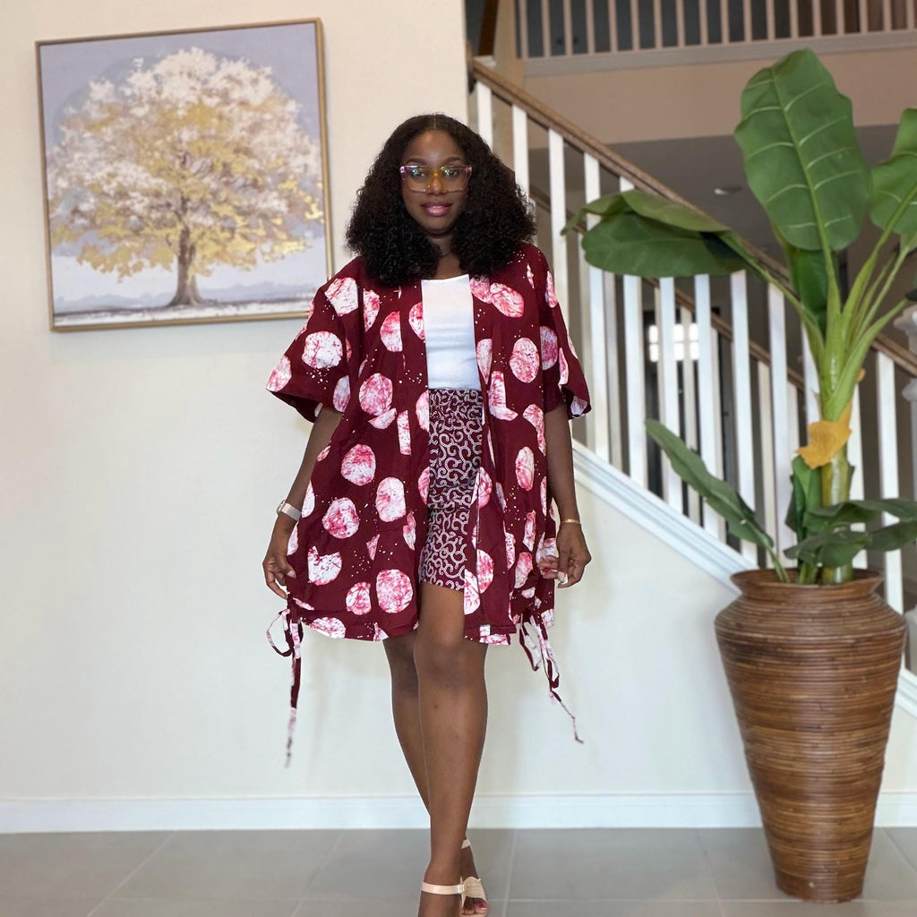 Ankara Kimono and Knicker Set: African Print 2-Piece Boho Outfit