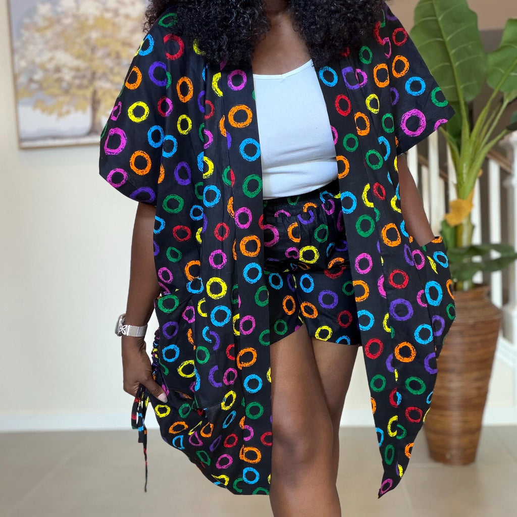 Ankara Kimono and Knicker Set: African Print Boho Lounge Outfit