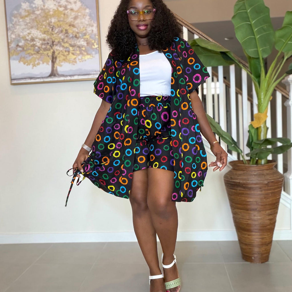 Ankara Kimono and Knicker Set: African Print Boho Lounge Outfit