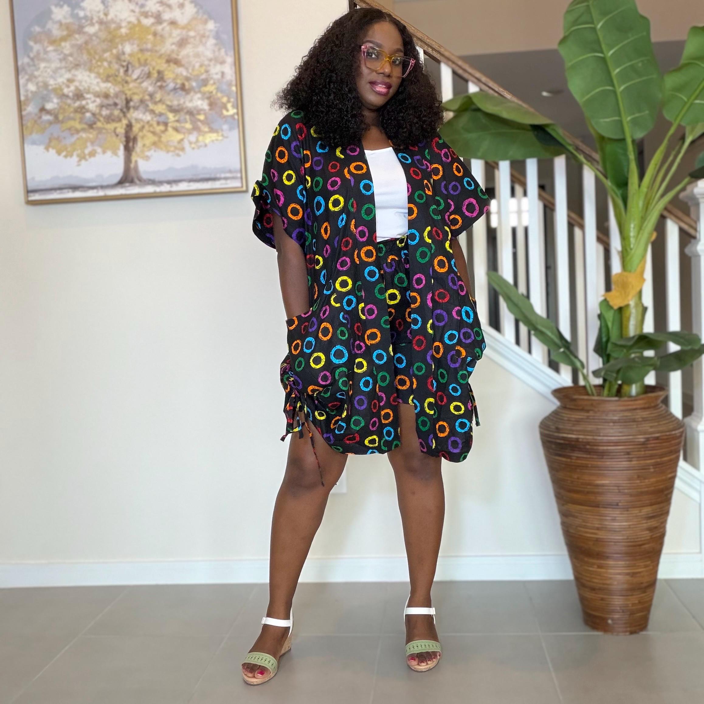 Ankara Kimono and Knicker Set: African Print Boho Lounge Outfit