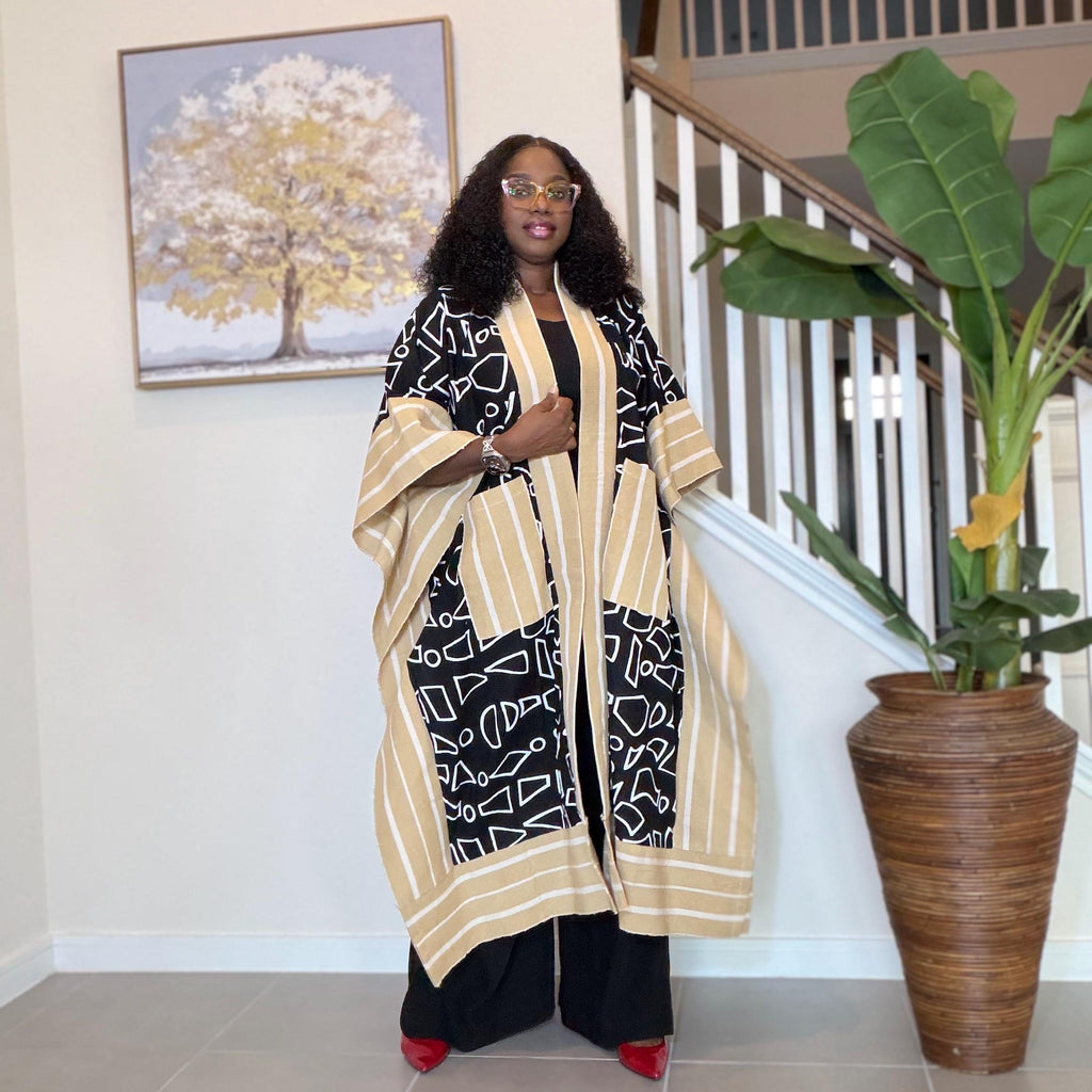 African Ankara and Aso Oke Kimono