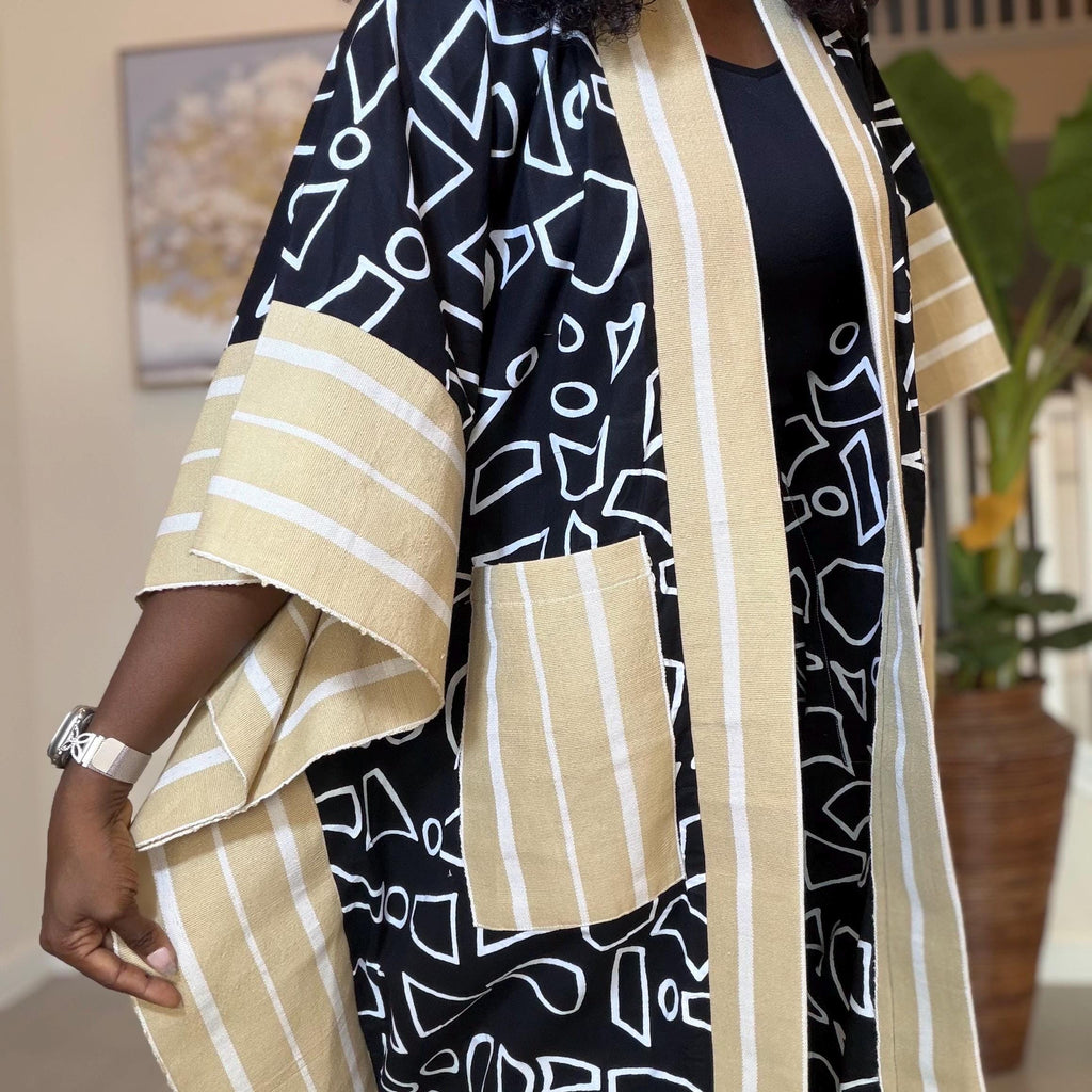 African Ankara and Aso Oke Kimono