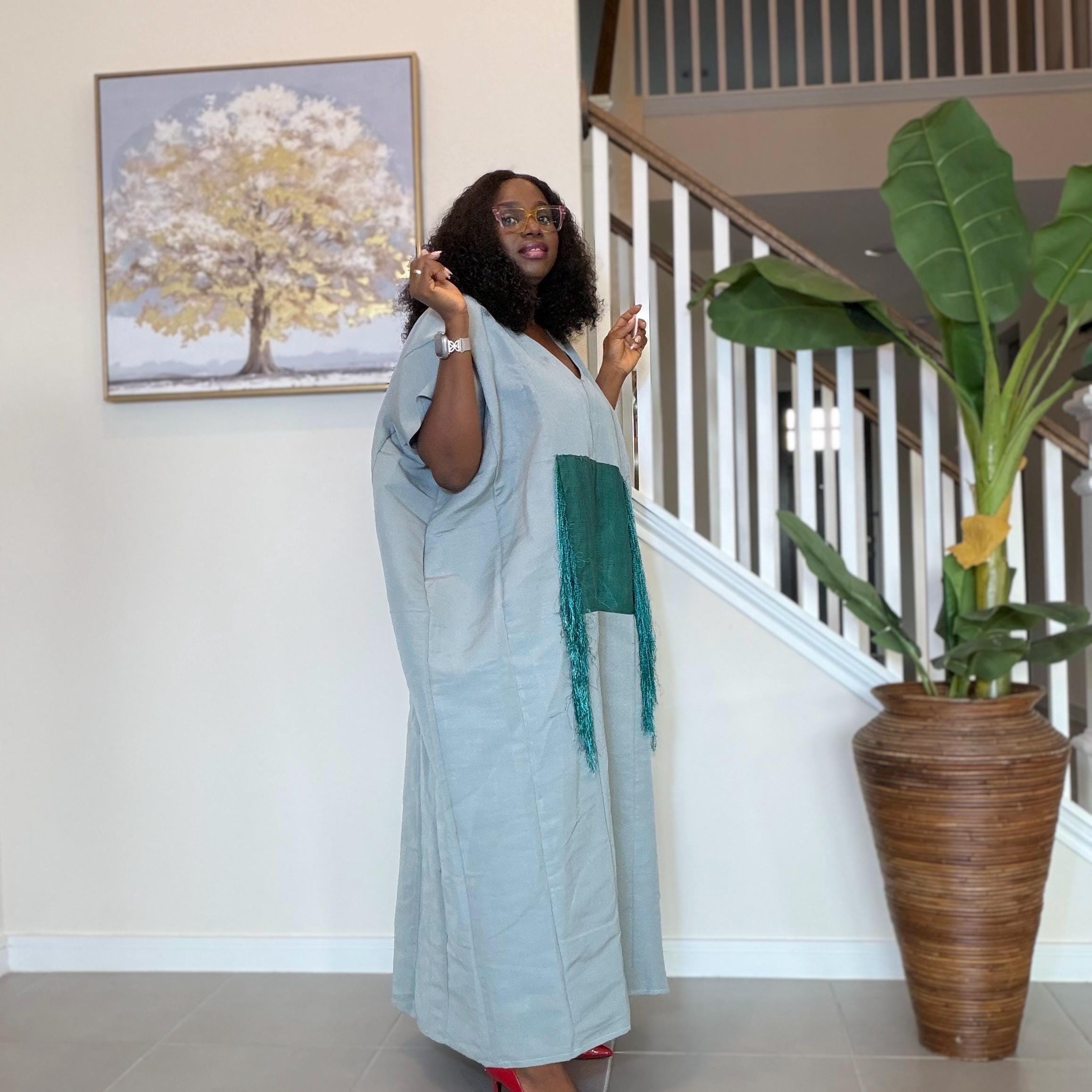 Handmade Aso Oke Kaftan Maxi Dress – Nigerian Fringe Gown