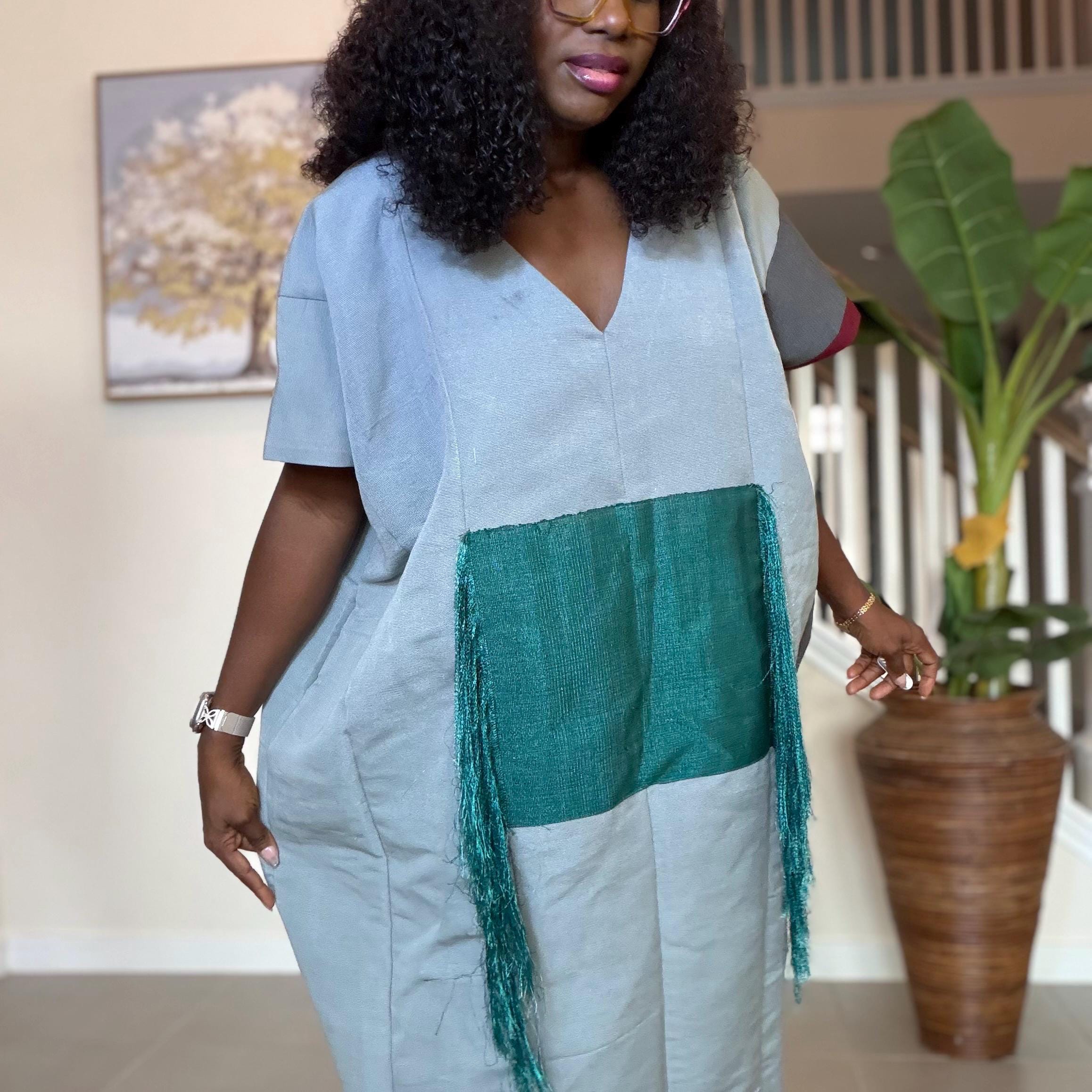 Handmade Aso Oke Kaftan Maxi Dress – Nigerian Fringe Gown