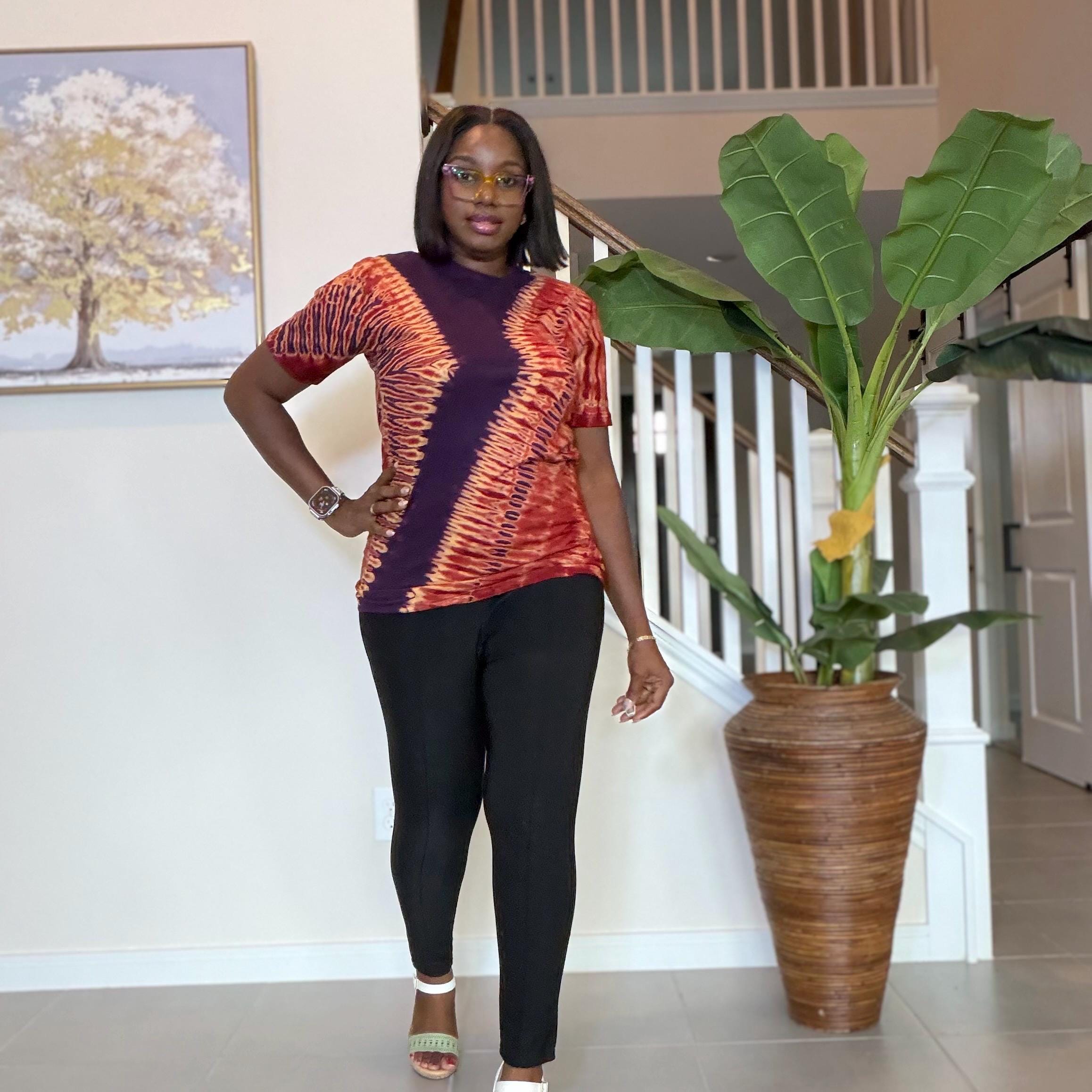 Adire Tie-Dye T-Shirt: Hand-Dyed African Print Unisex Tee