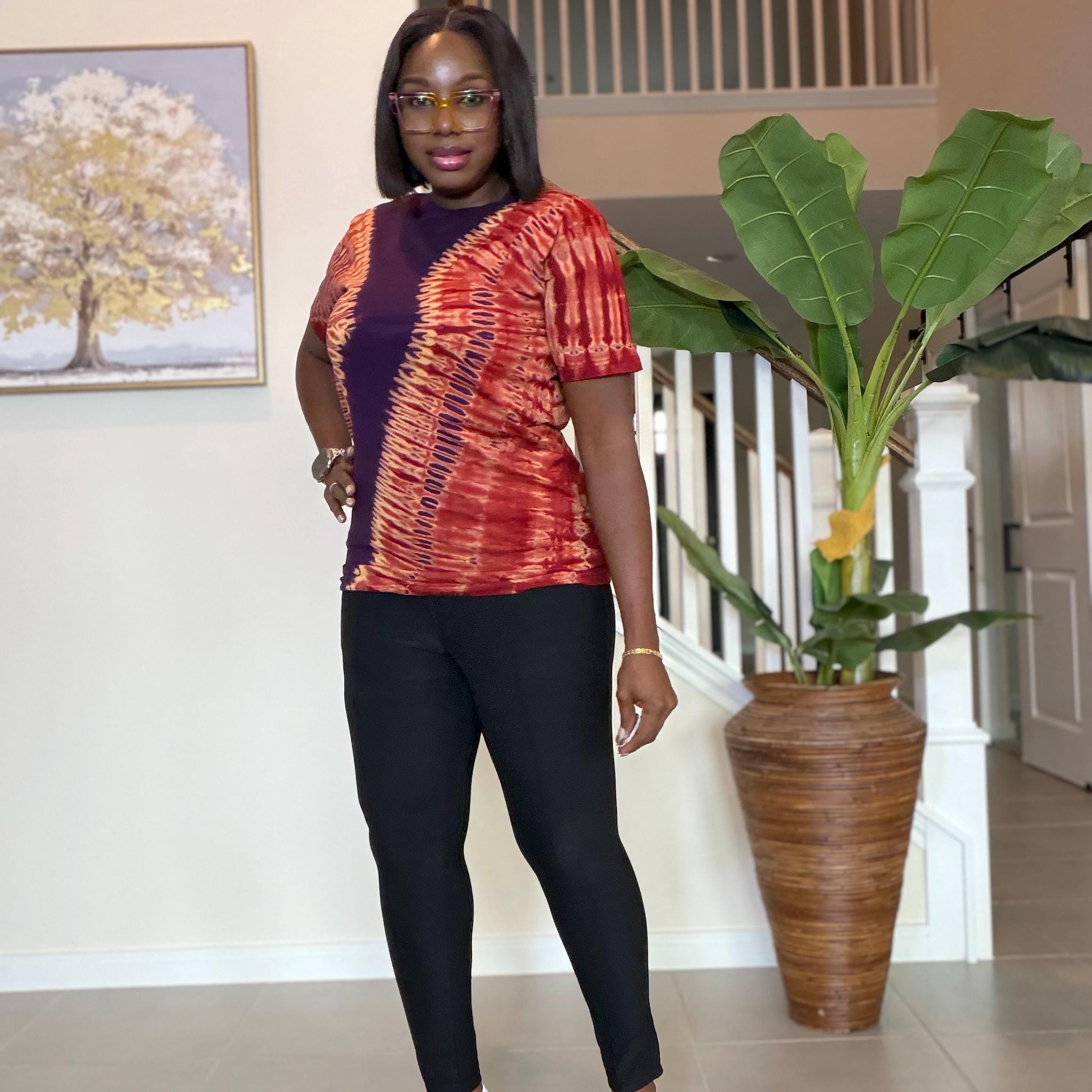 Adire Tie-Dye T-Shirt: Hand-Dyed African Print Unisex Tee