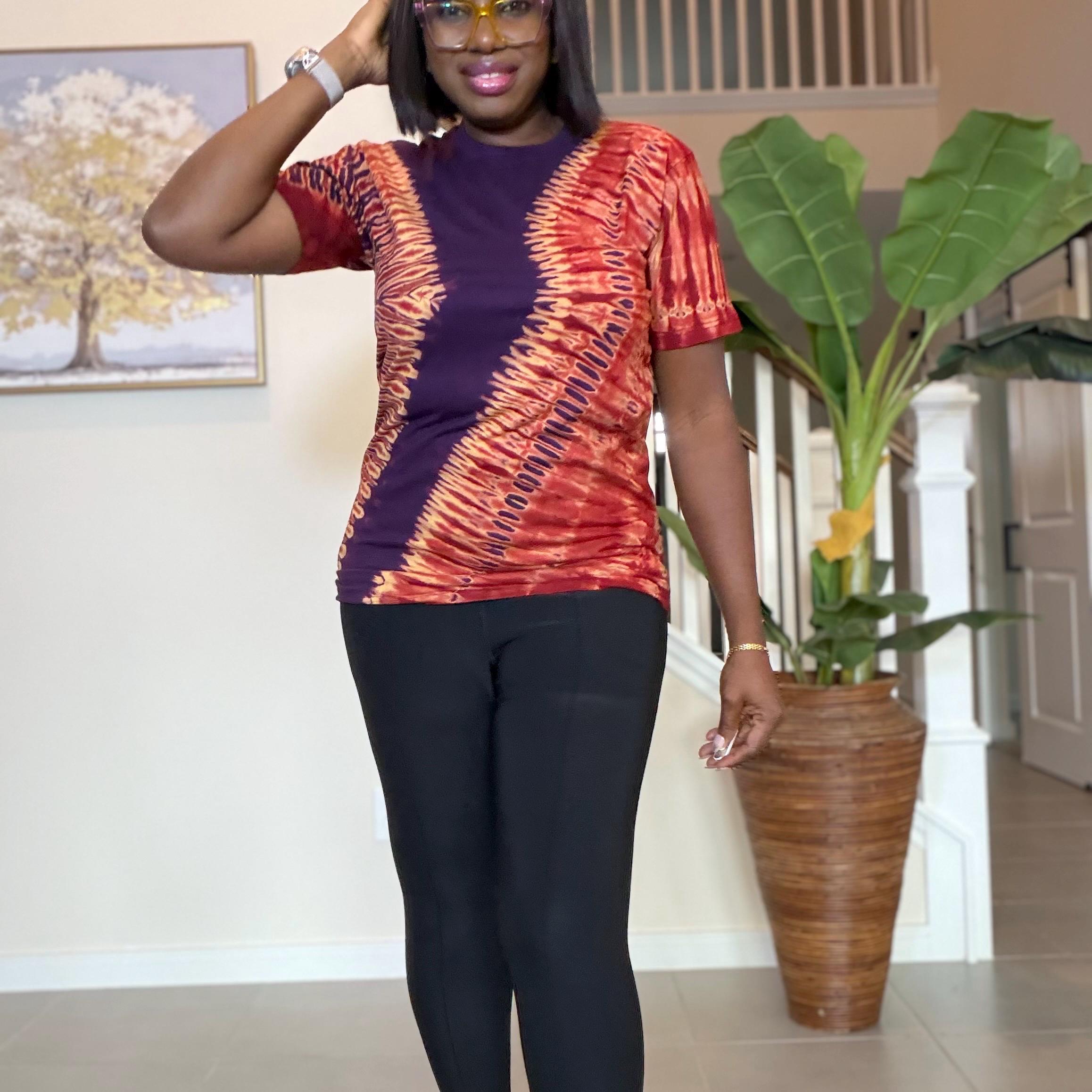 Adire Tie-Dye T-Shirt: Hand-Dyed African Print Unisex Tee