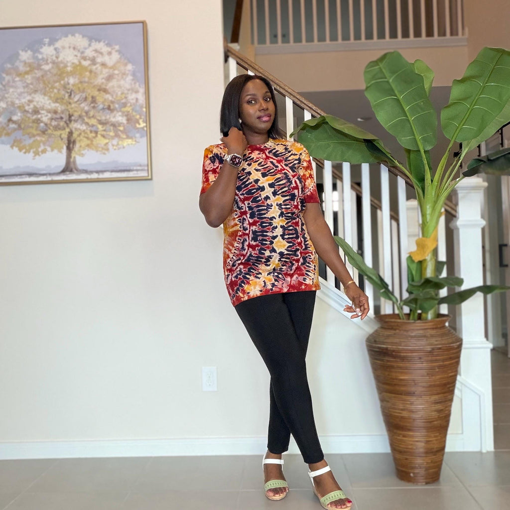 Adire Tie-Dye T-Shirt: Hand-Dyed African Print Unisex Tee