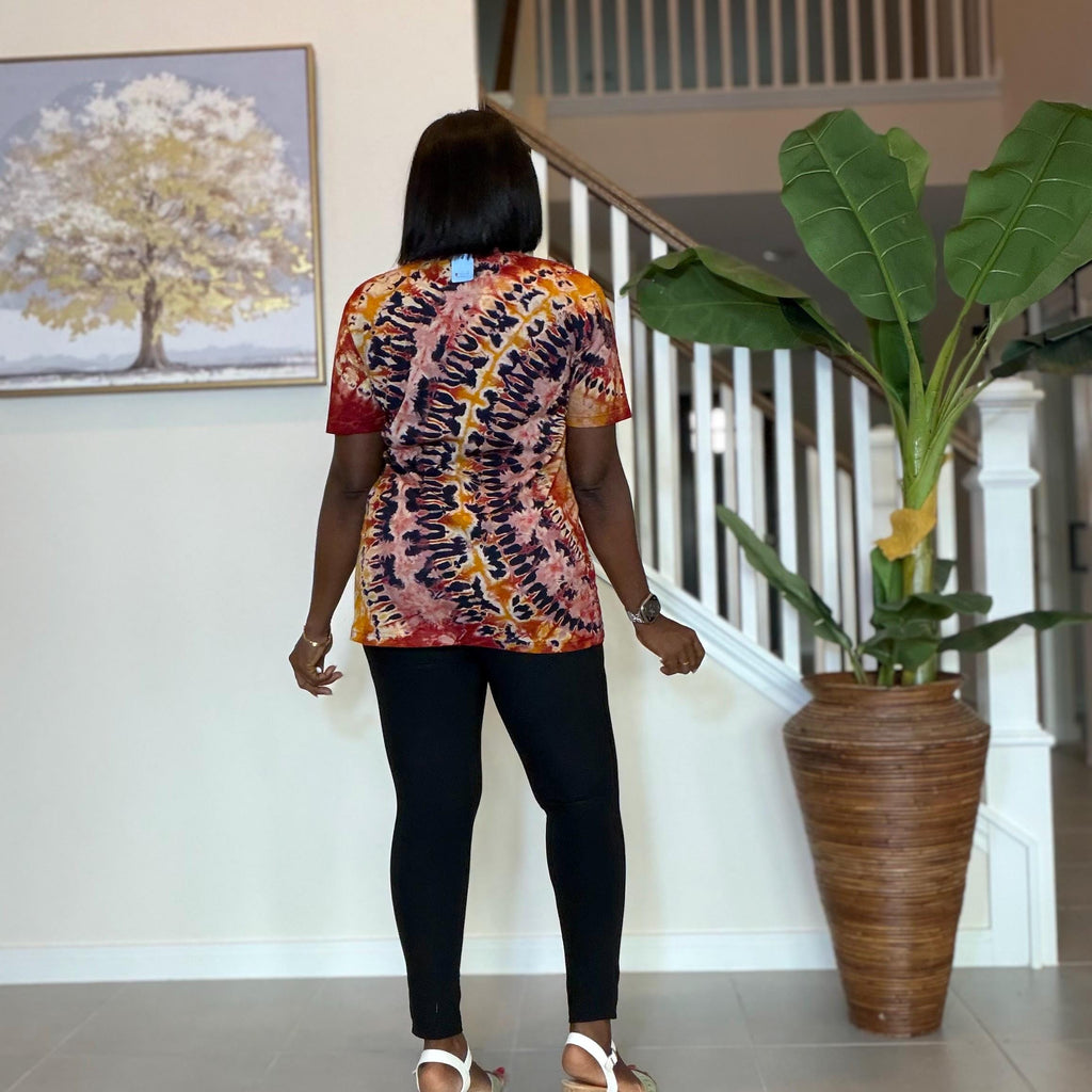 Adire Tie-Dye T-Shirt: Hand-Dyed African Print Unisex Tee