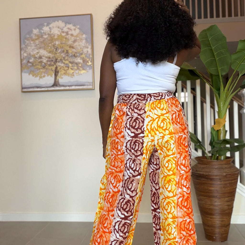 Ankara Wide Leg Pants, African Print Cotton Trousers, Boho Chic