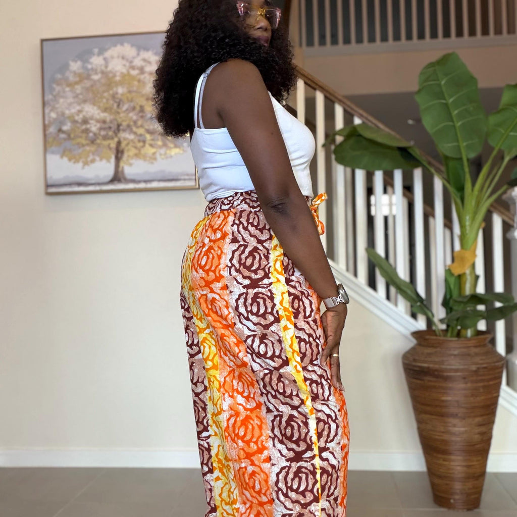 Ankara Wide Leg Pants, African Print Cotton Trousers, Boho Chic