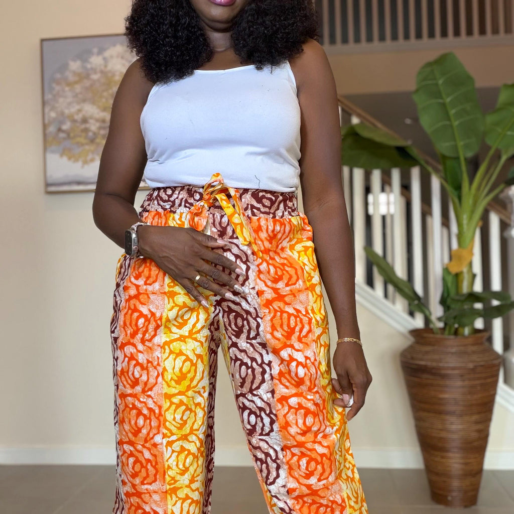 Ankara Wide Leg Pants, African Print Cotton Trousers, Boho Chic