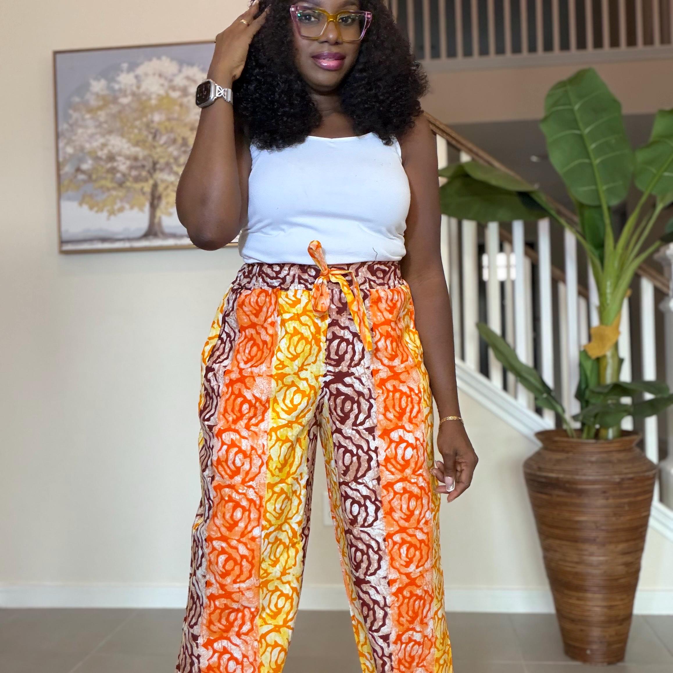 Ankara Wide Leg Pants, African Print Cotton Trousers, Boho Chic