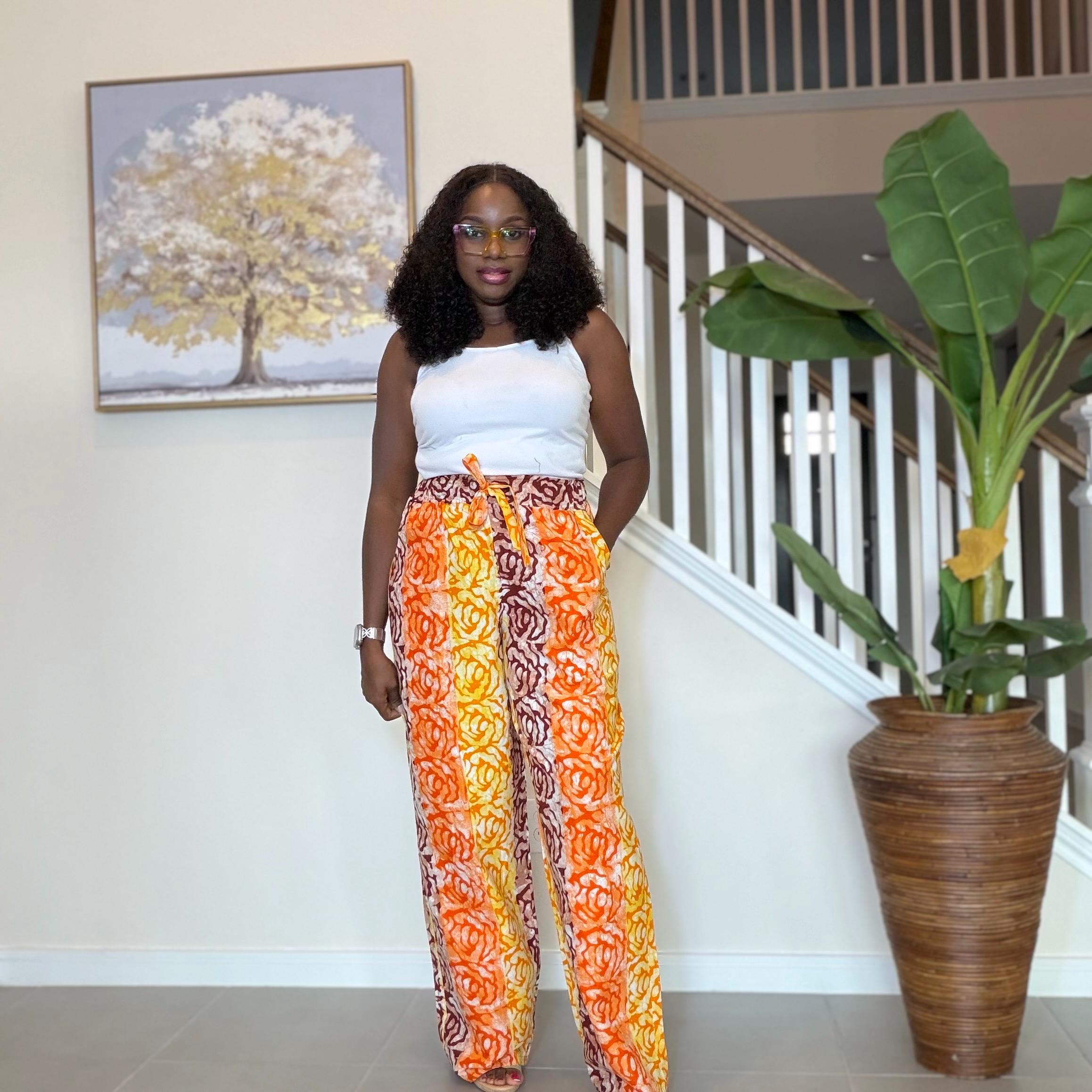 Ankara Wide Leg Pants, African Print Cotton Trousers, Boho Chic