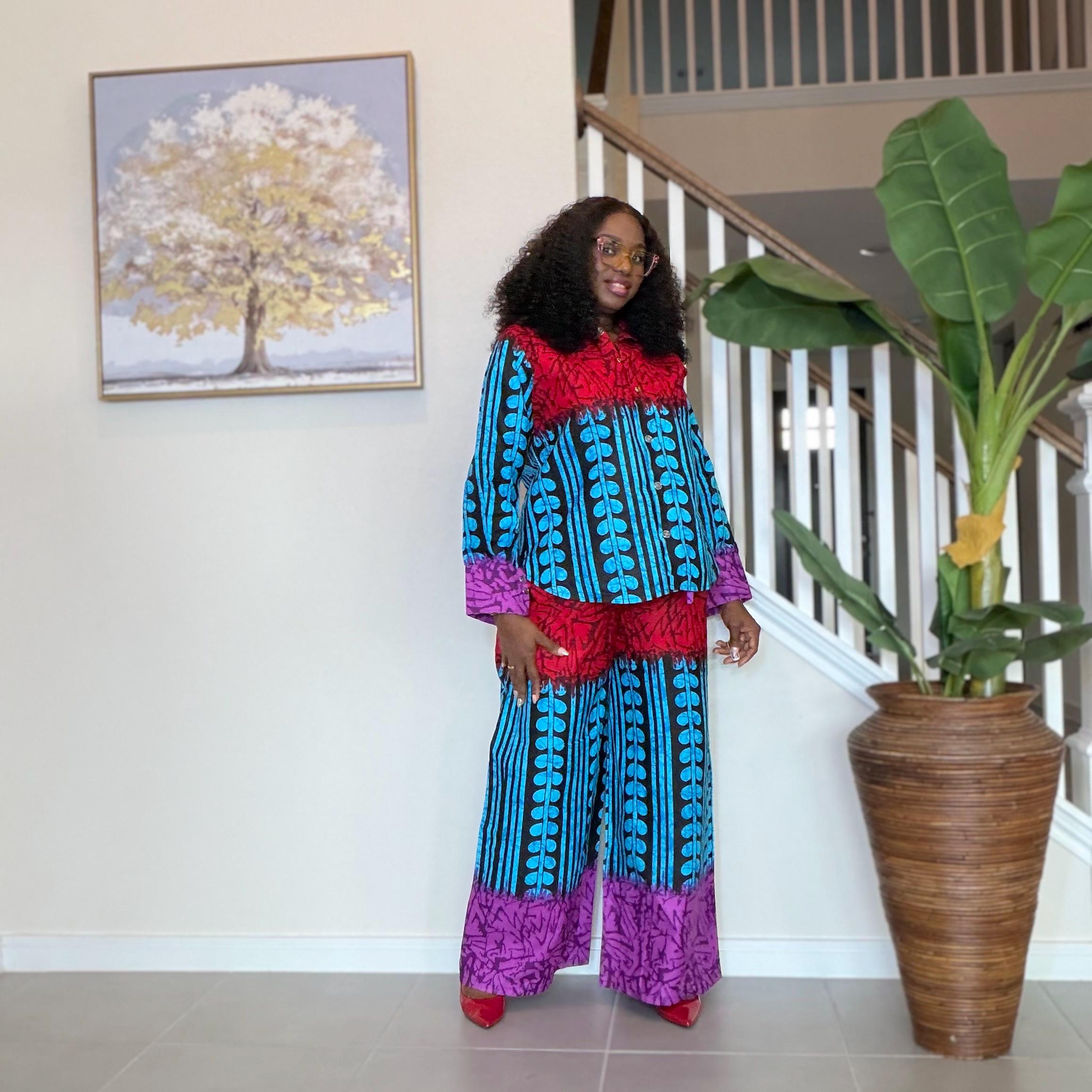 Ankara Two-Piece Set | African Print Top and Wide-Leg Pants