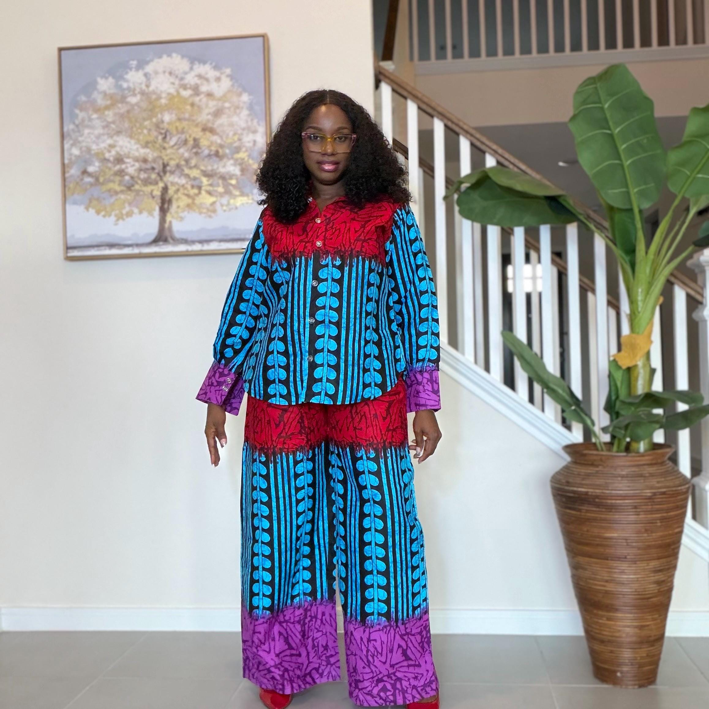 Ankara Two-Piece Set | African Print Top and Wide-Leg Pants