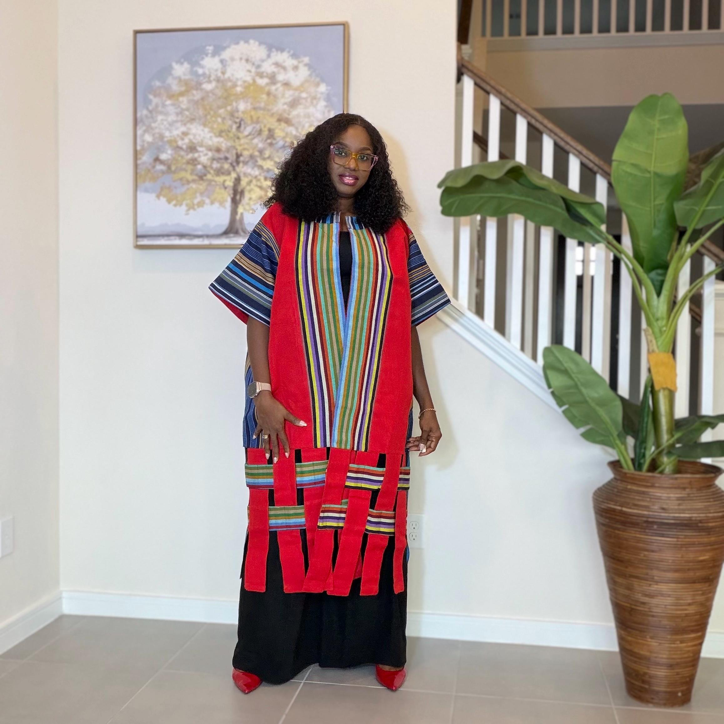 Aso Oke Kimono Jacket for Women | African Kimono Coat | Traditional Nigerian Handwoven Fabric | Elegant African Clothing | Boho Style