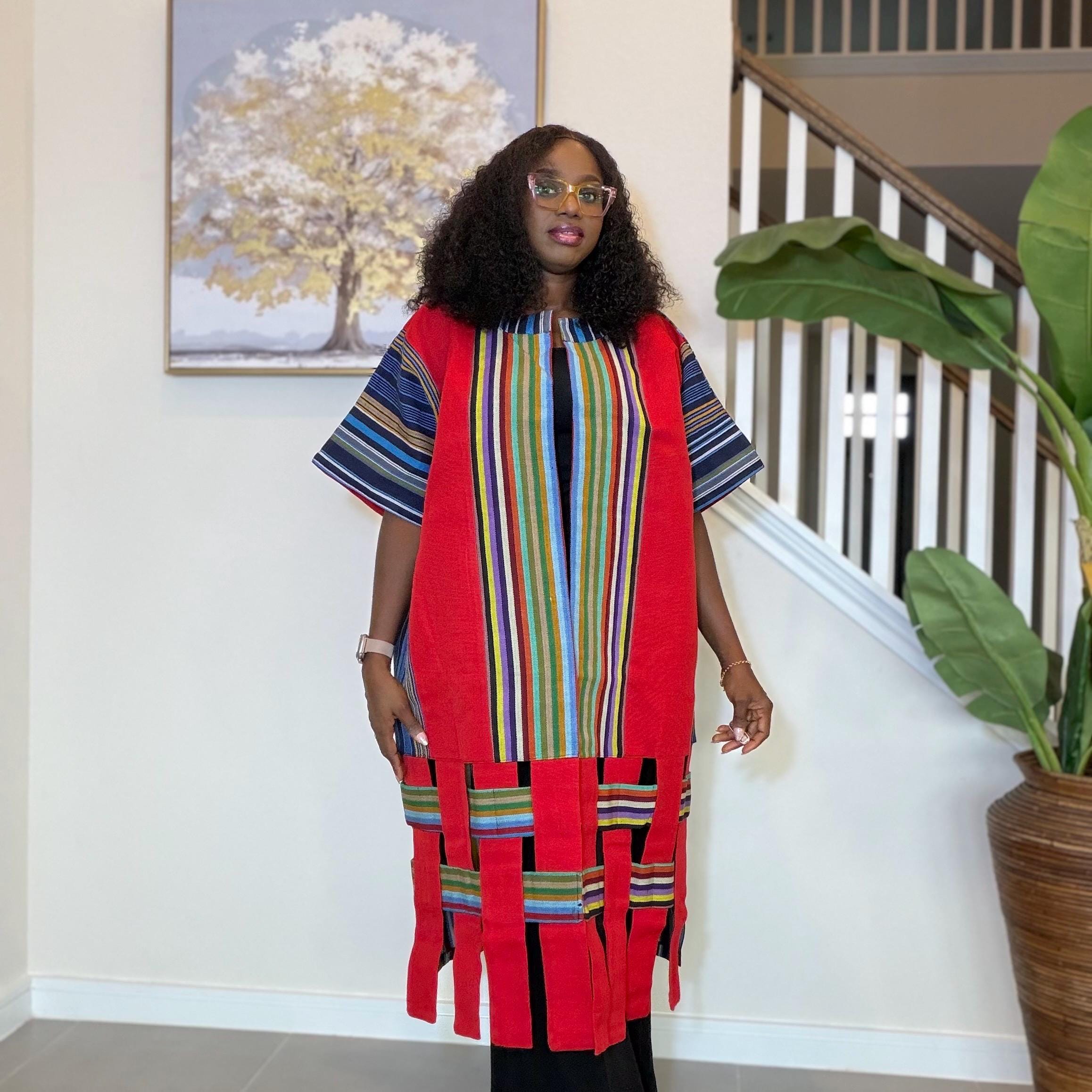 Aso Oke Kimono Jacket for Women | African Kimono Coat | Traditional Nigerian Handwoven Fabric | Elegant African Clothing | Boho Style