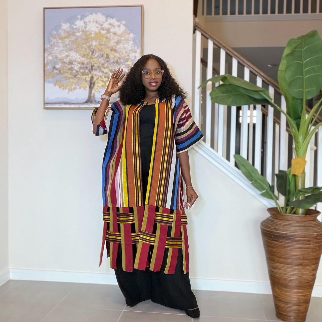 Handwoven Aso Oke Kimono Jacket | Nigerian Yoruba Fabric, Boho Coat